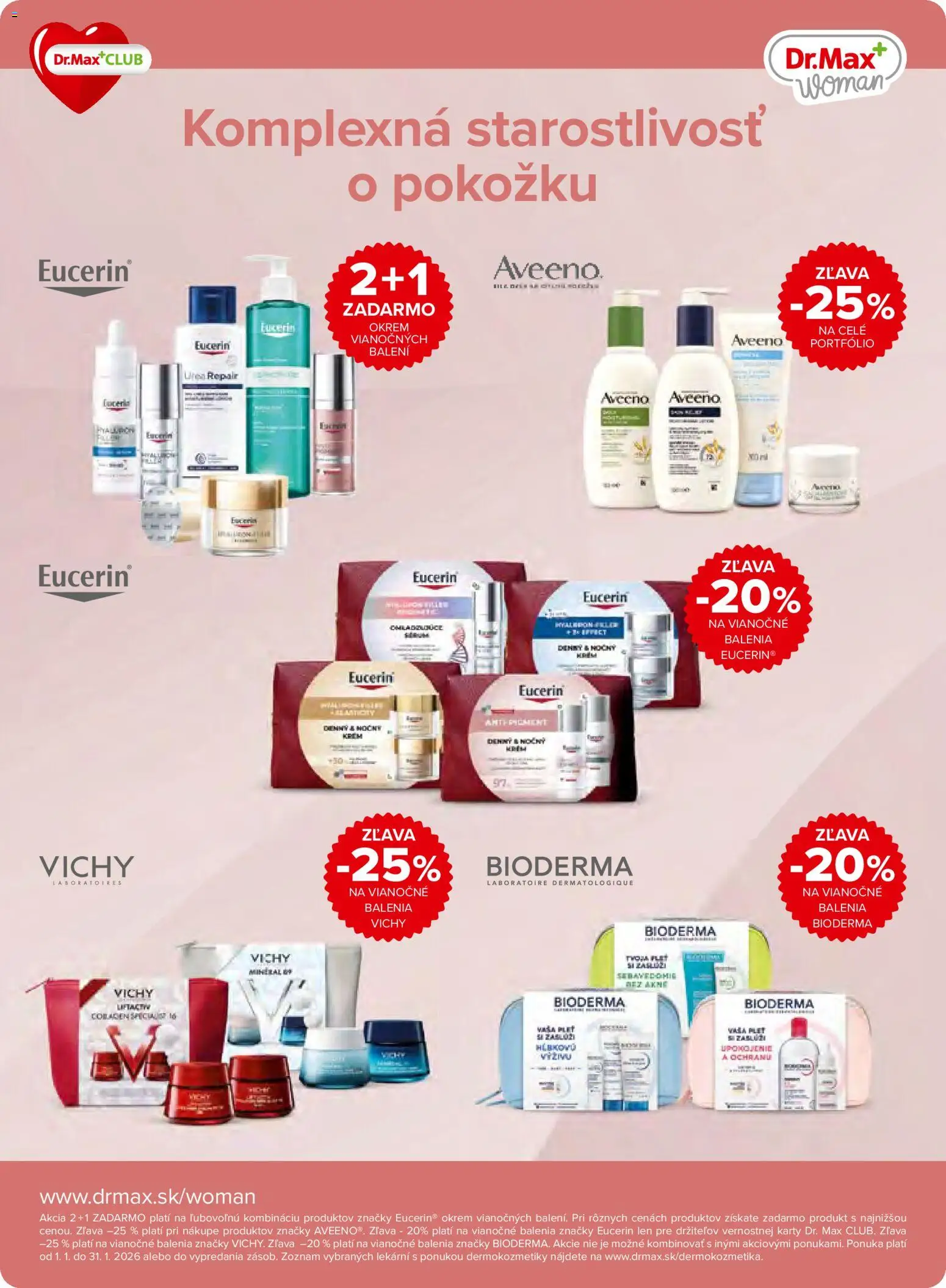 Nové Dr. Max akcie – leták je platný od 01.01.2026 | Strana: 12 | Produkty: Vichy, Krém, Bioderma, Eucerin