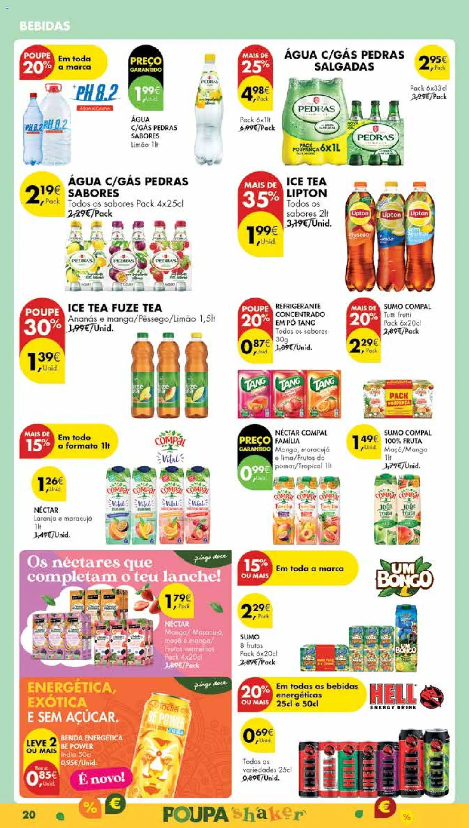 Pingo Doce Poupe Esta Semana Madeira │ válido de 28.10.2025 | Página: 20 | Produtos: Agua, Refrigerante, Água com gás, Bebida