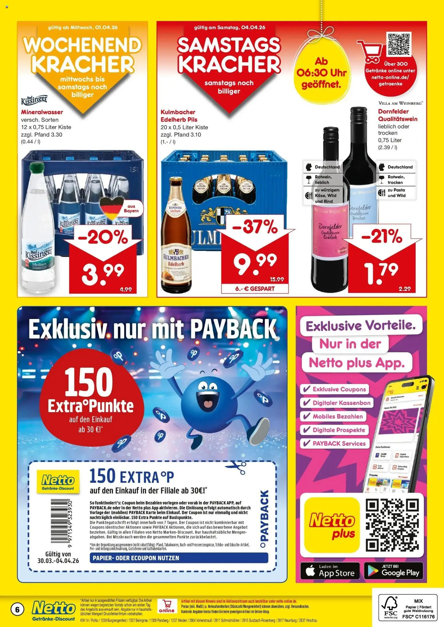 Netto Marken-Discount Prospekt Beilngries	 – gültig ab 30.03.2026 | Seite: 6 | Produkte: Bad, Pils, Mineralwasser, Uhr