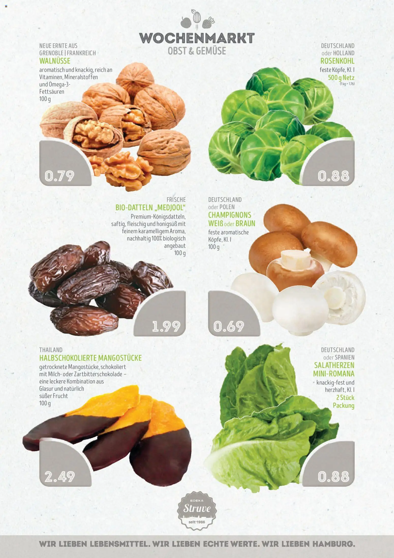 Edeka Struve Prospekt 	 – gültig ab 03.11.2025 | Seite: 2 | Produkte: Walnüsse, Milch, Gemüse, Obst