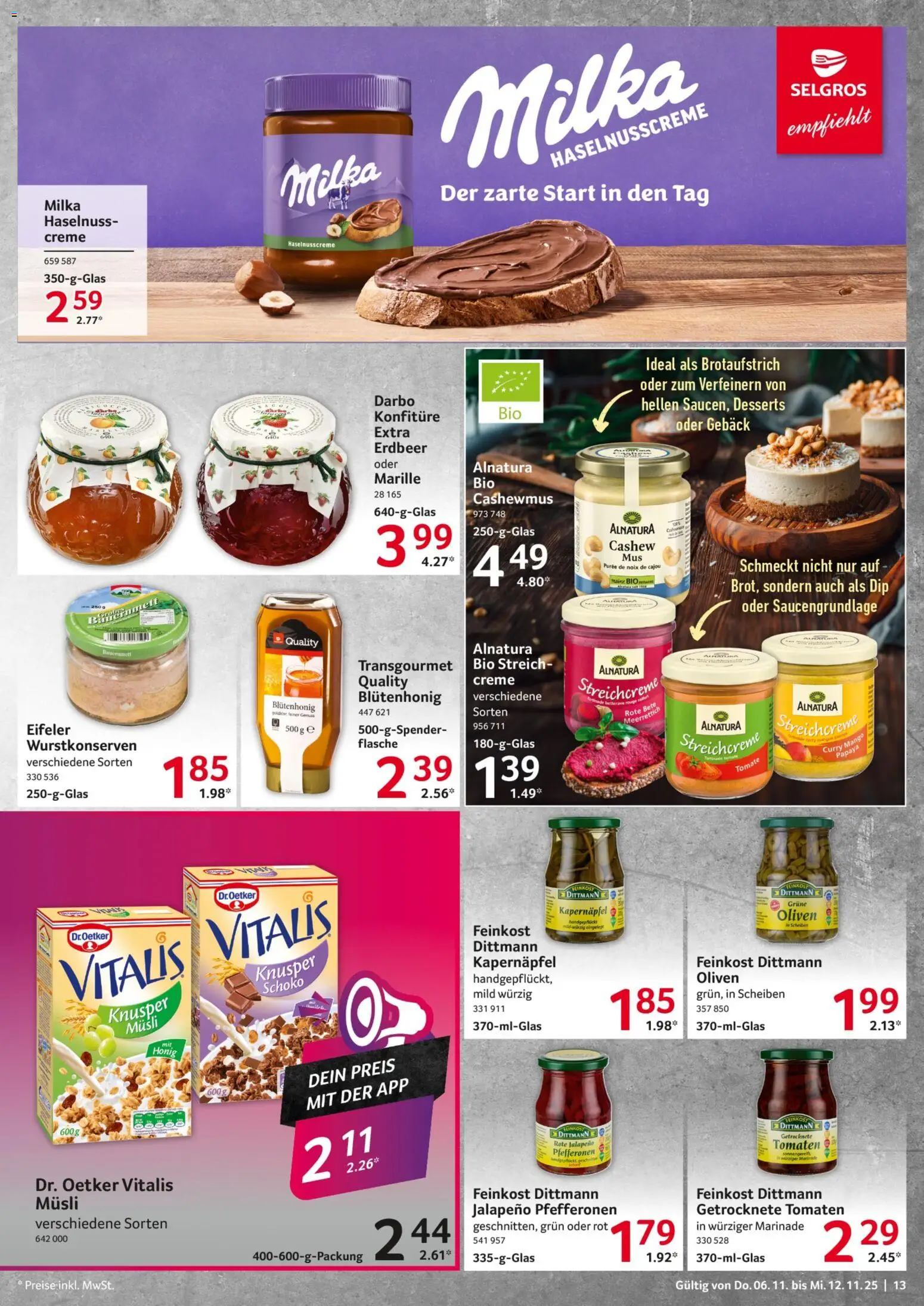 Selgros Prospekt 	 – gültig ab 06.11.2025 | Seite: 13 | Produkte: Tomaten, Rouge, Milka, Mango