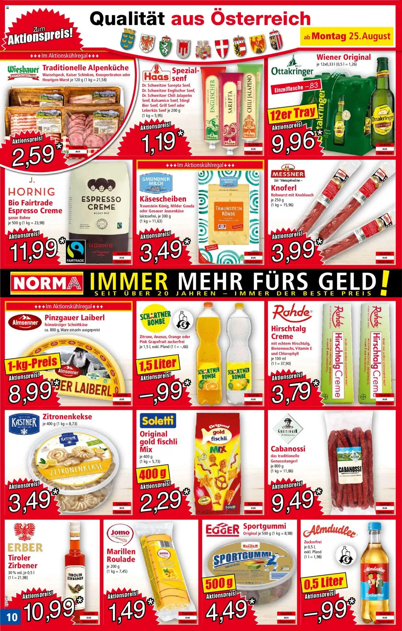 Norma Flugblatt gültig ab 25.08.2025 | Seite: 10 | Produkte: Knoblauch, Chili, Creme, Bier