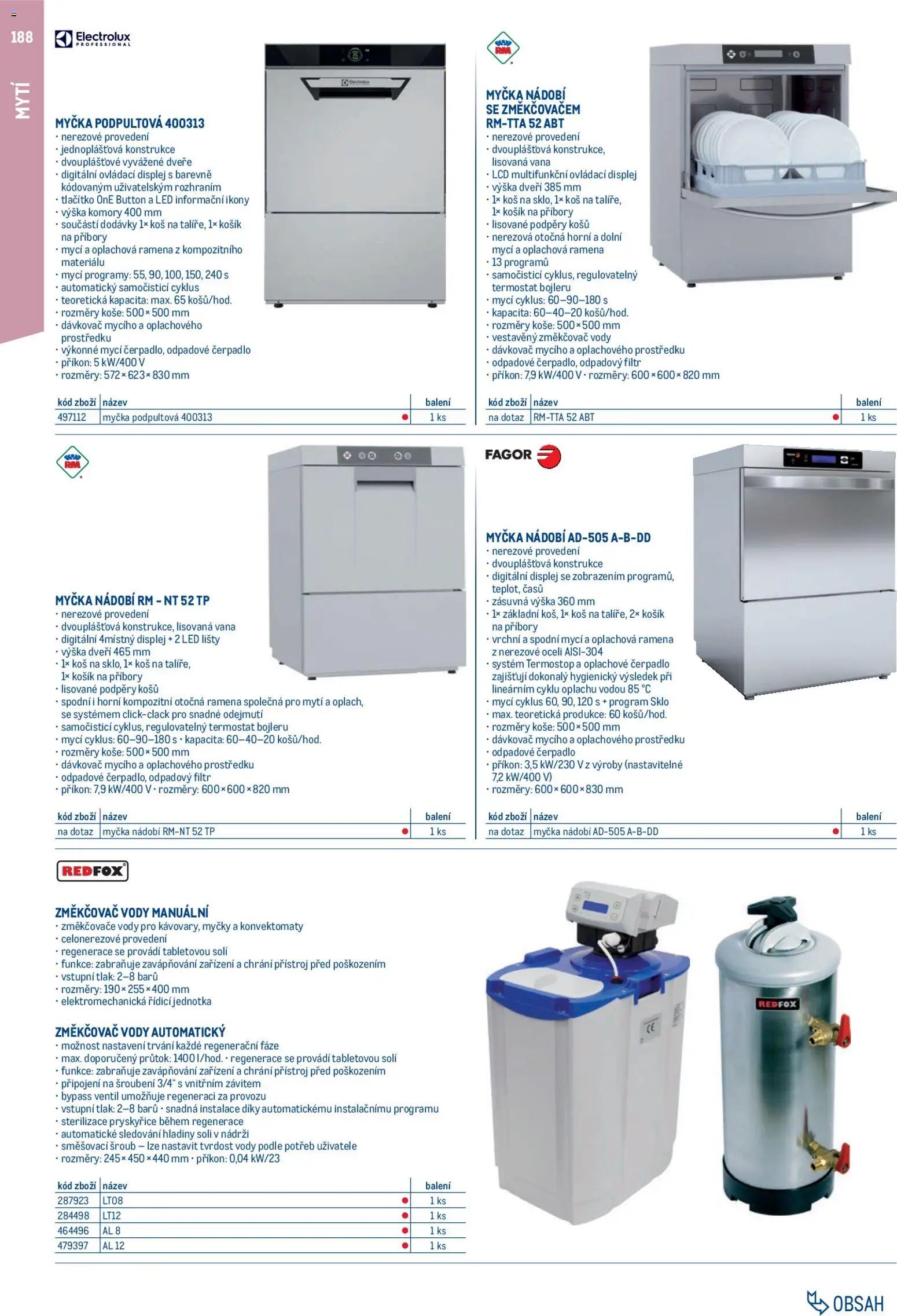 Makro leták - Gastro vybavení a zařízení od 01.02.2026 | Strana: 188 | Produkty: Košík, Myčka nádobí, Koš, Čerpadlo