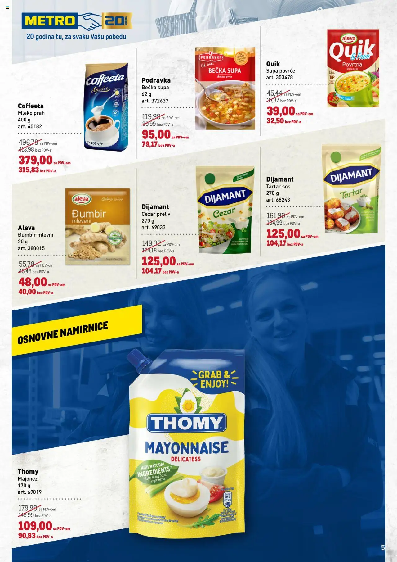 Metro katalog - važi od 30.10.2025 | Strana: 5 | Proizvode: Majonez, Podravka, Mleko, Sos