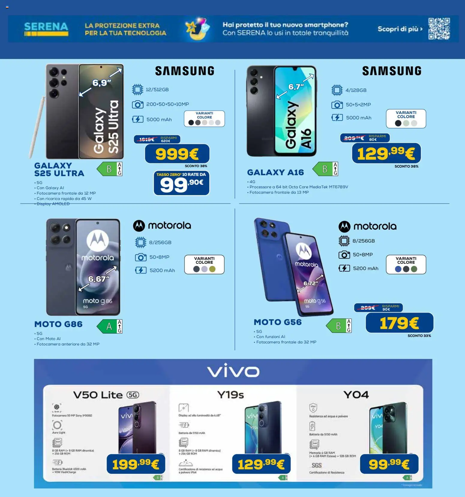Volantino Euronics del 22.12.2025 | Pagina: 3 | Prodotti: Smartphone, Fotocamera, Batteria, Samsung