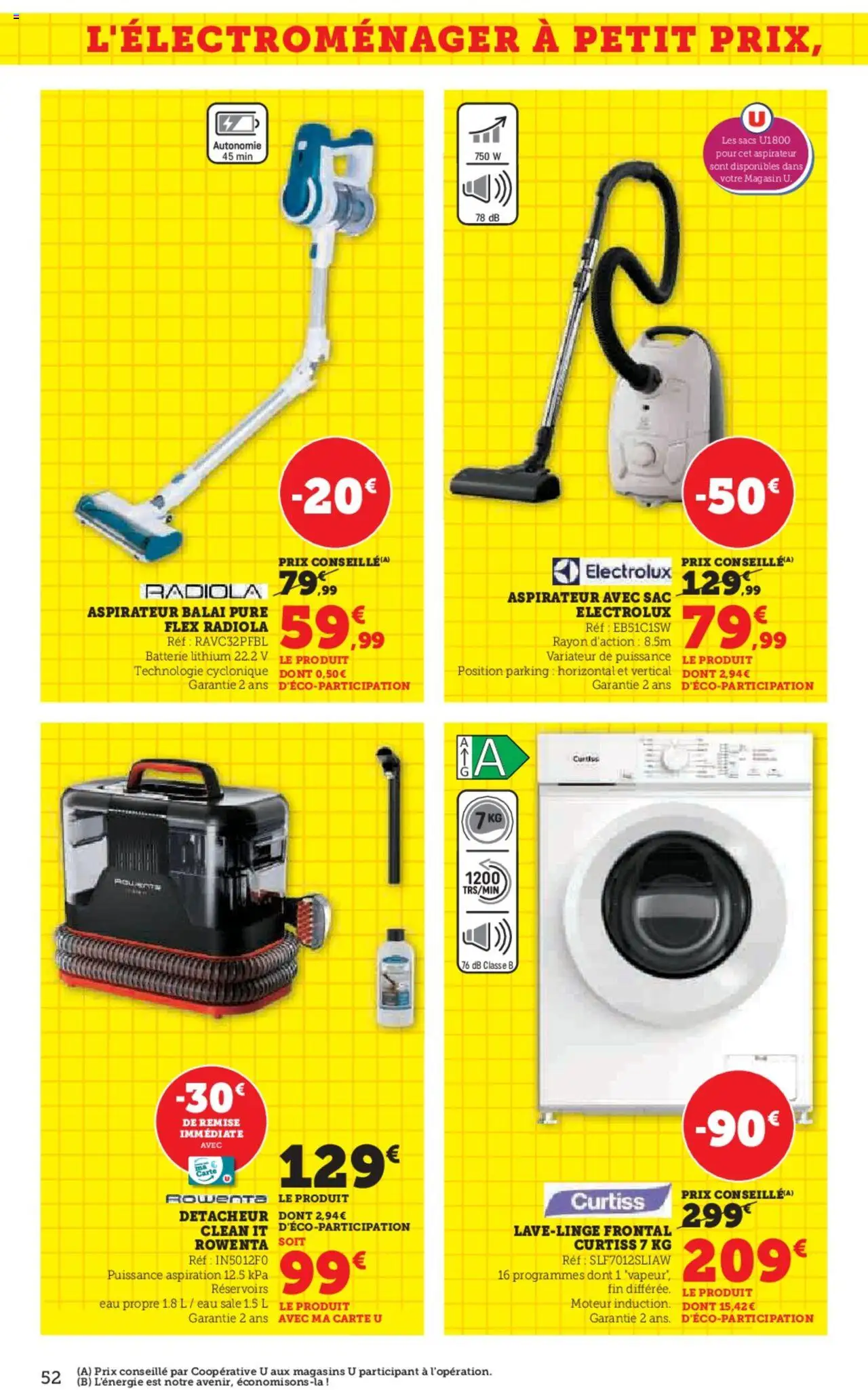  | Page: 52 | Produits: Sac, Aspirateur, Aspirateur balai, Batterie