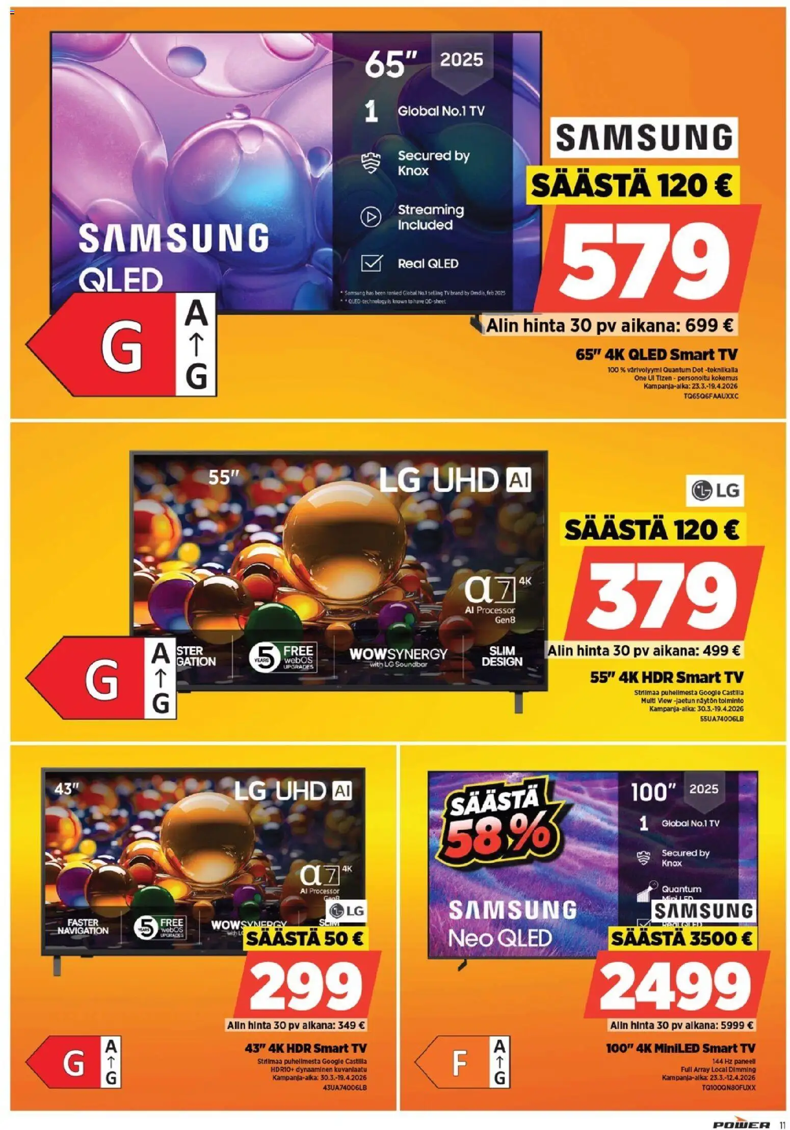 Power tarjoukset – voimassa 21.04.2026 alkaen | Sivu: 11 | Tuotteet: TV