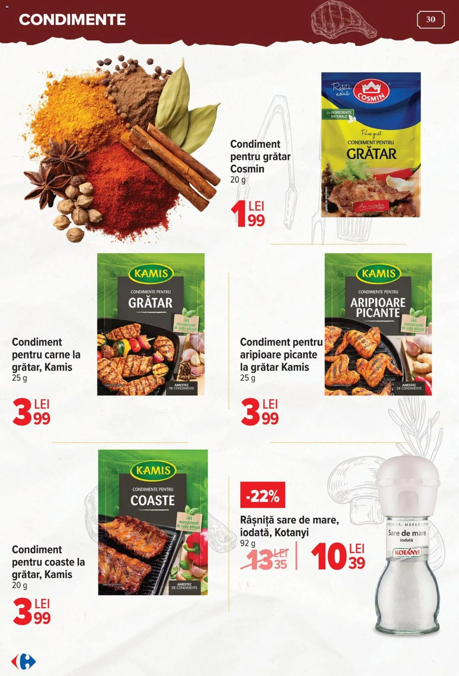 Noul catalog Carrefour – valabil de la 15.04.2026 | Pagină: 30 | Produse: Grătar, Condimente, Sare