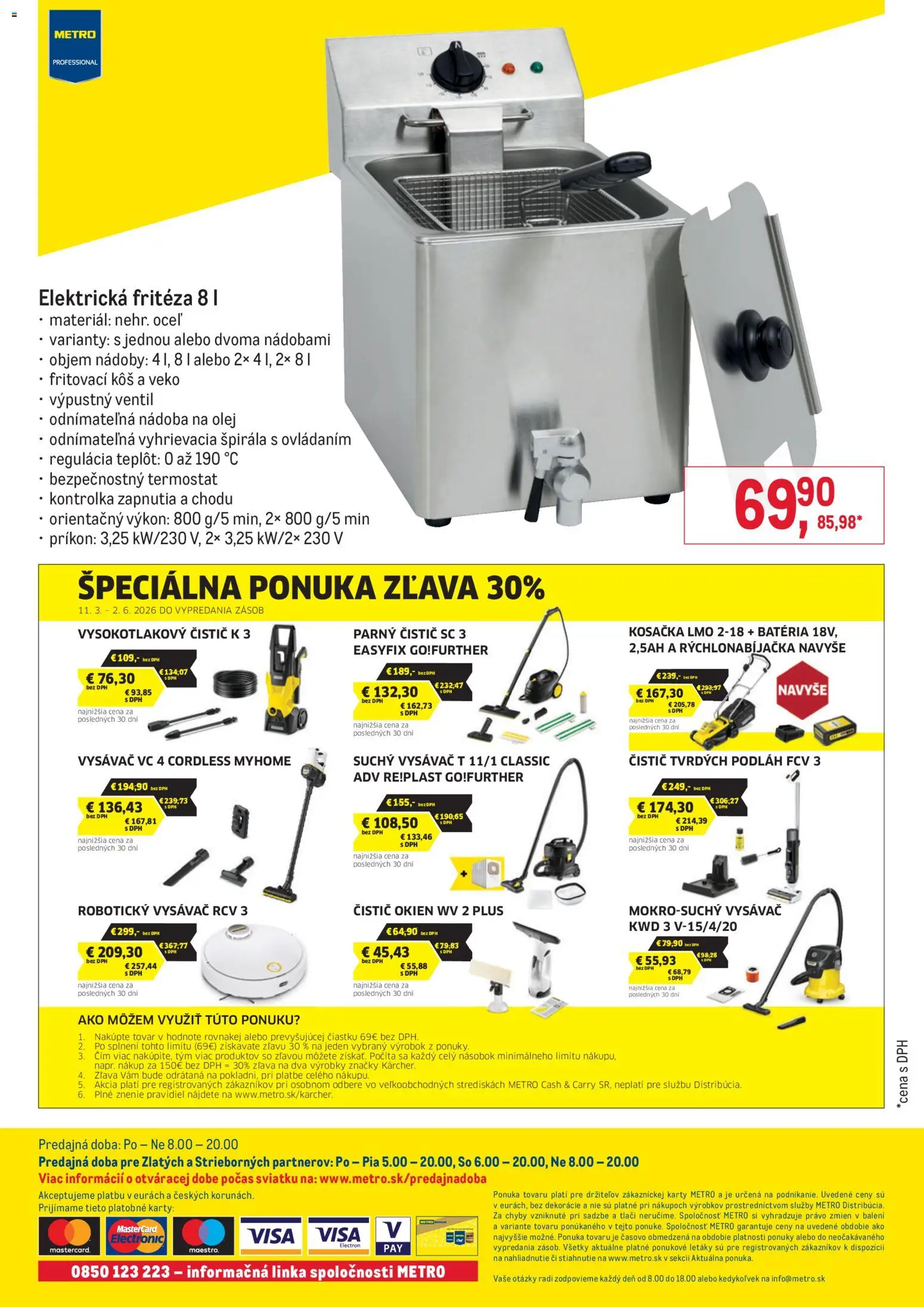 Nové Metro akcie – leták je platný od 22.04.2026 | Strana: 6 | Produkty: Kosačka, Robotický vysávač, Fritéza, Ventil