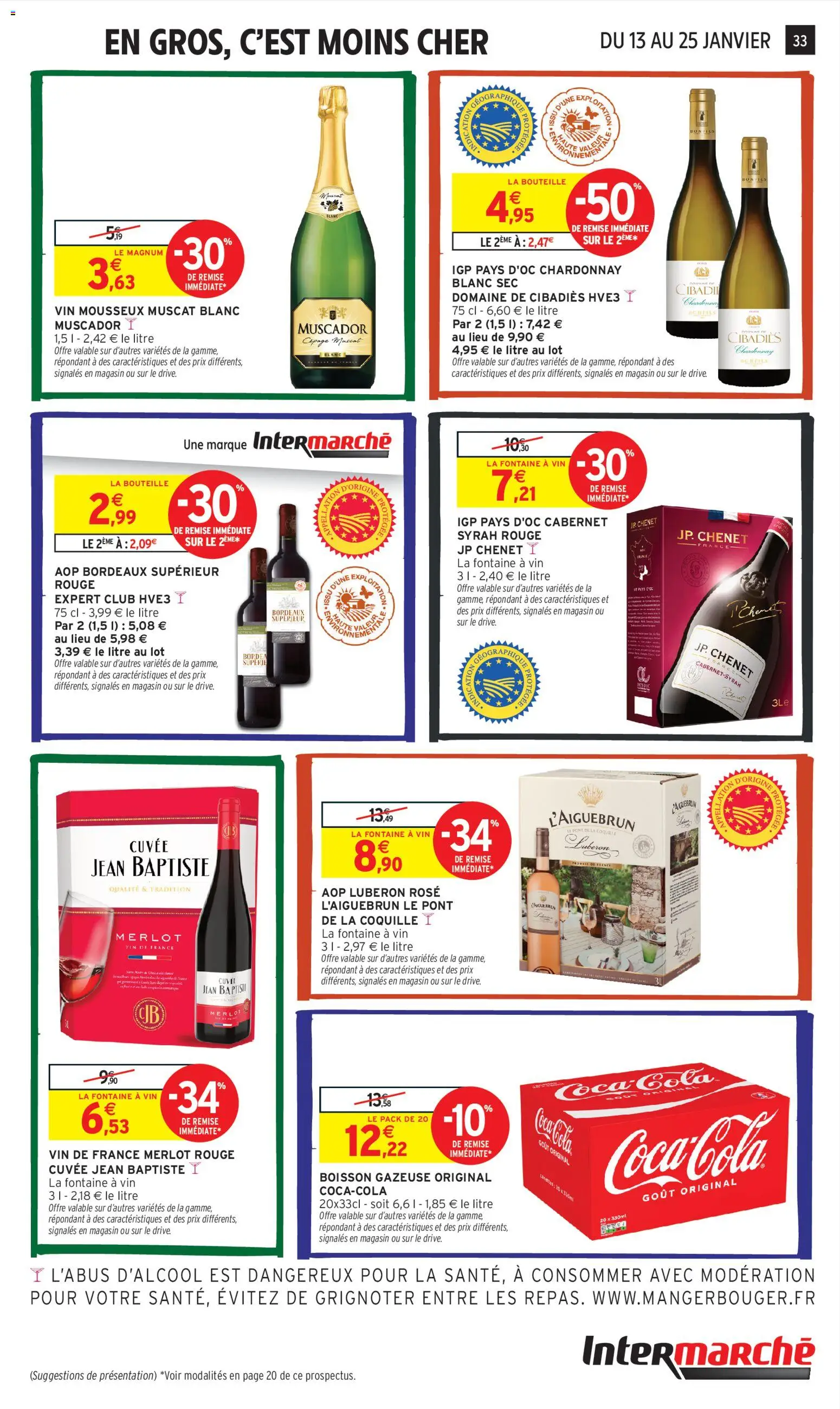 {H1} | Page: 33 | Produits: Vin mousseux, Mousseux, Coca cola, Vin