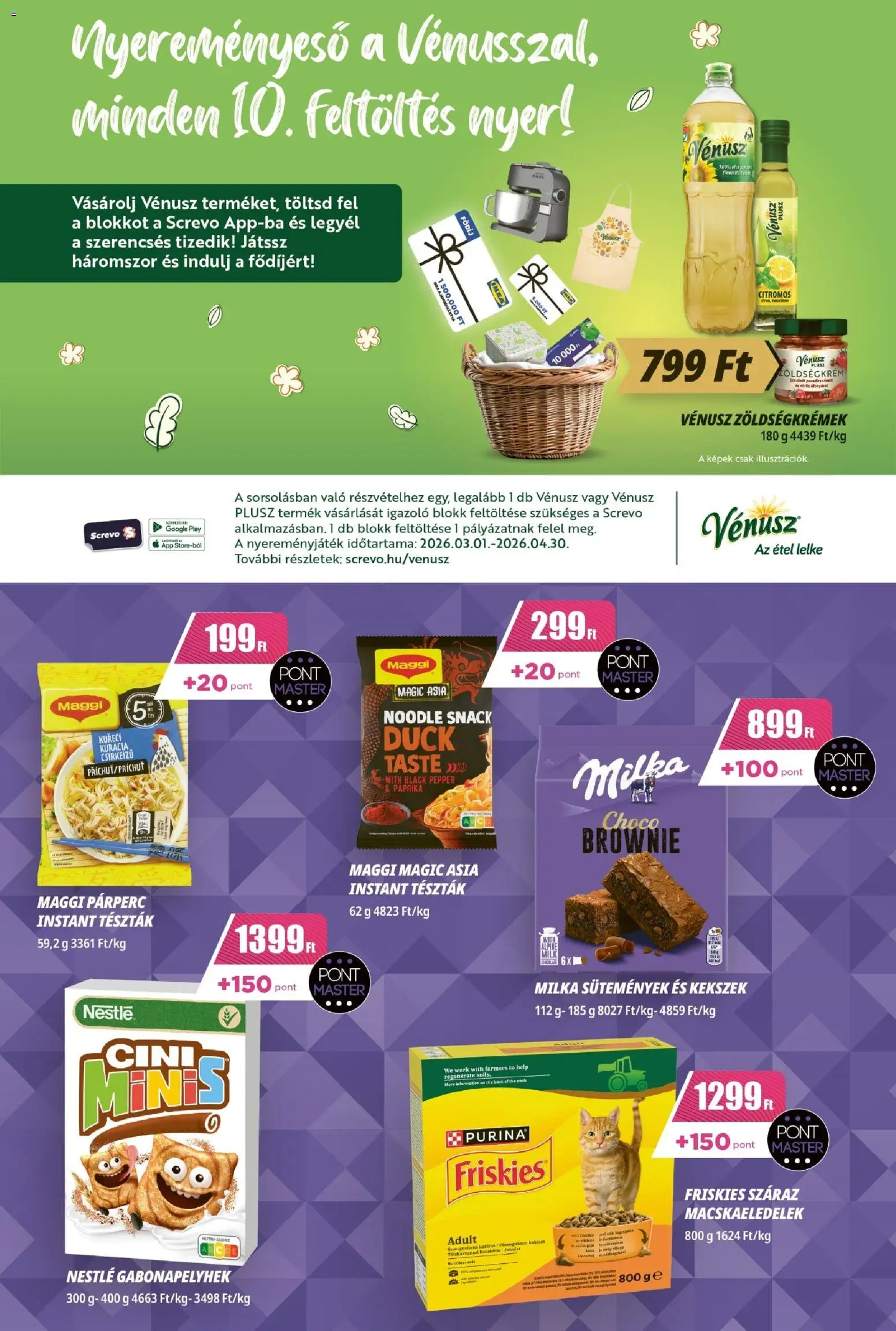 CBA Príma akciós ujság - amely érvényes a következő dátumtól: 23.04.2026 | Oldal: 7 | Termékek: Maggi, Brownie, Sütemények, Kekszek