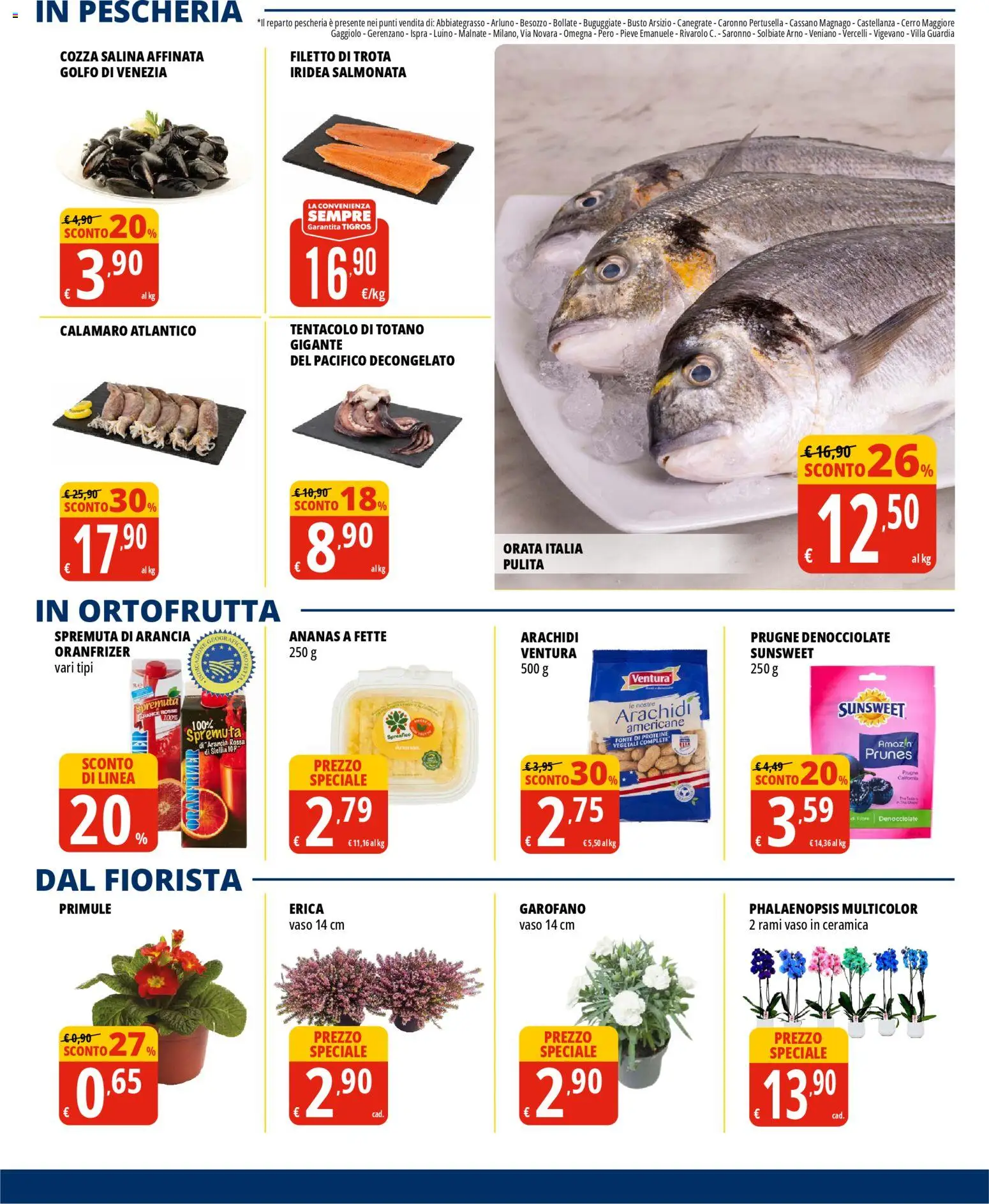Volantino Tigros del 11.02.2026 | Pagina: 9 | Prodotti: Trota, Orata, Arancia, Arachidi