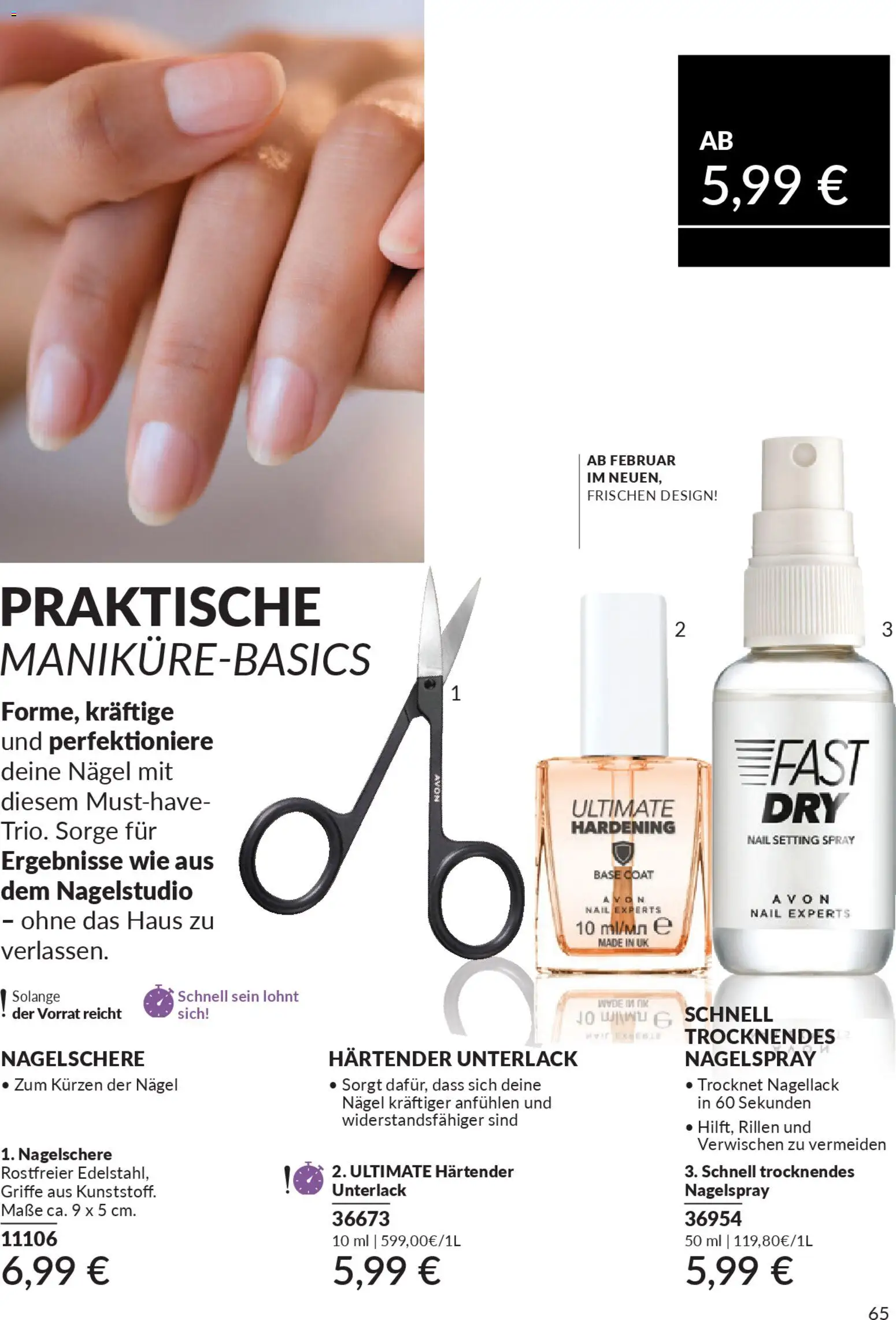 AVON Katalog Januar 2026 – gültig ab 01.01.2026 | Seite: 67 | Produkte: Nagellack, Nagelschere