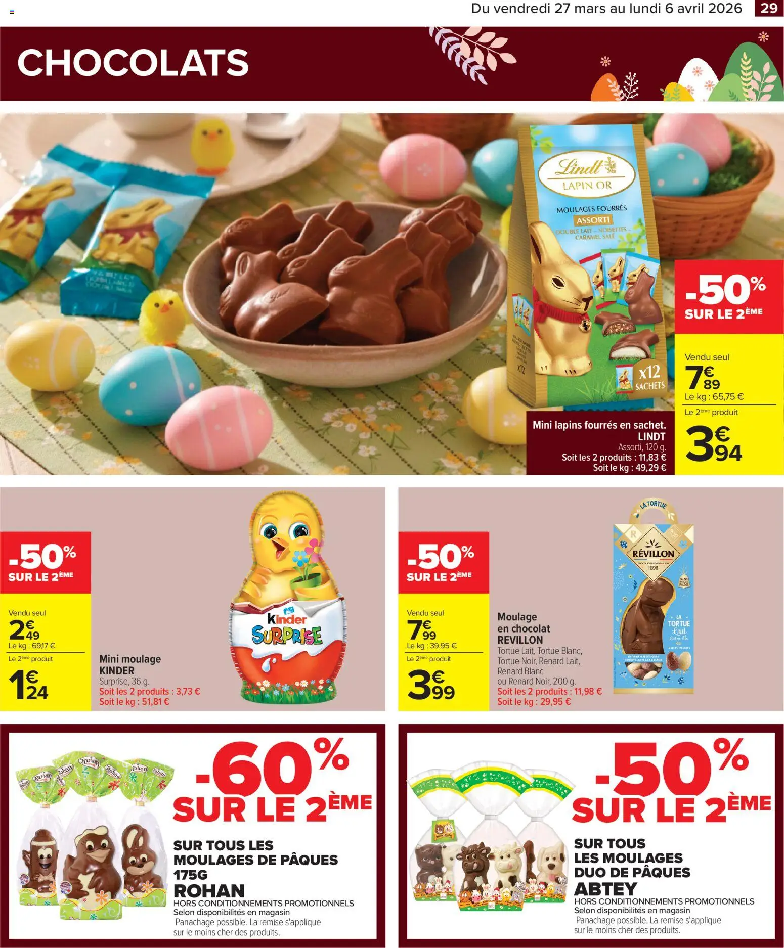 {H1} | Page: 29 | Produits: Lapin, Lait, Chocolat, Lindt