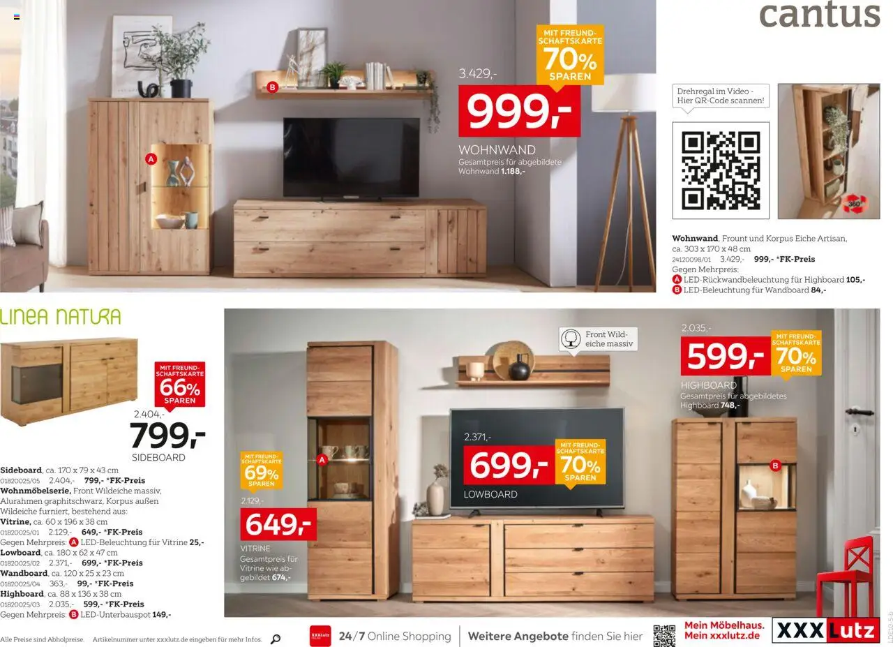 XXXL Lutz Deutschlands Nr. 1 beim Preis! – gültig ab 22.09.2025 | Seite: 9 | Produkte: Sideboard, HIghboard, Wandboard, Vitrine