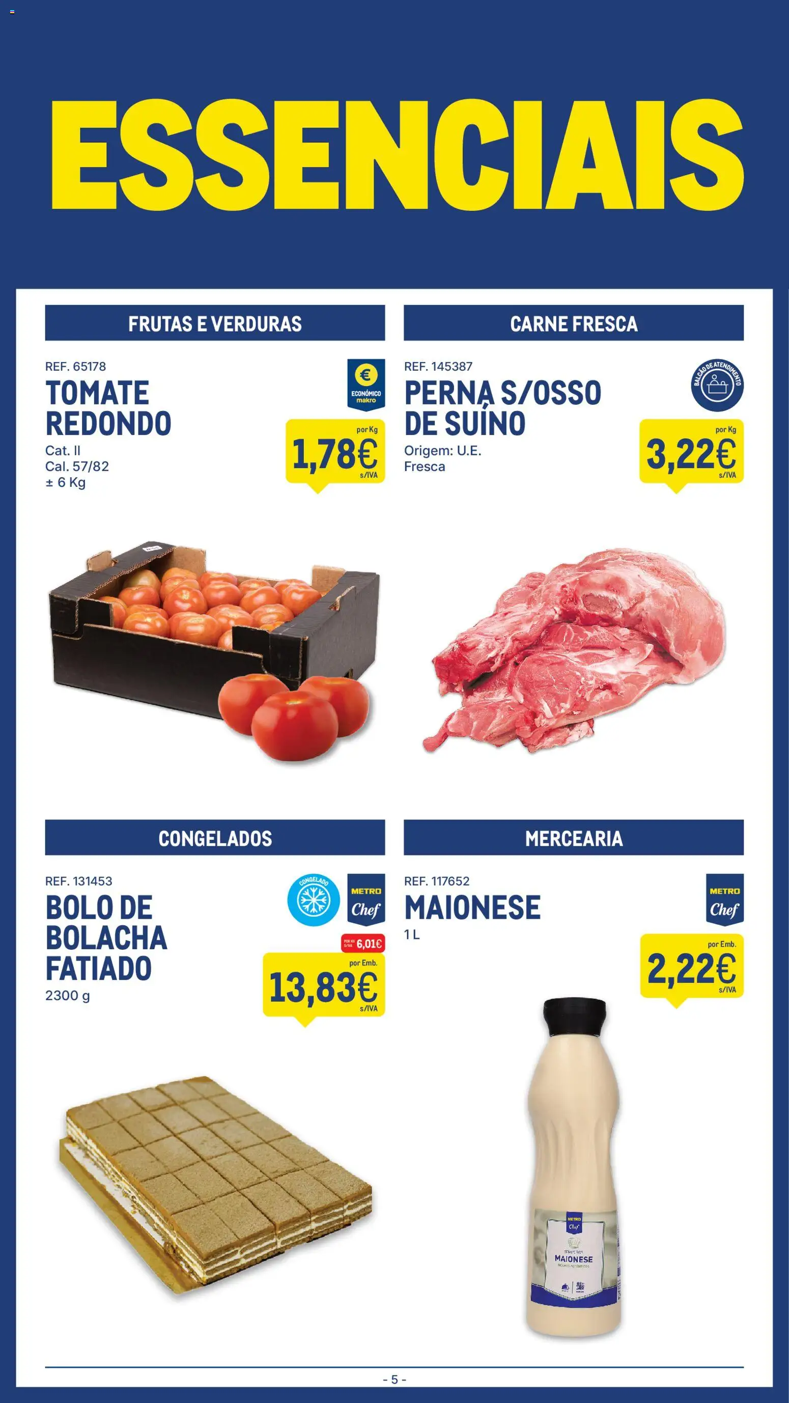 Makro folheto │ válido de 21.04.2026 | Página: 5 | Produtos: Bolo, Maionese, Carne, Tomate