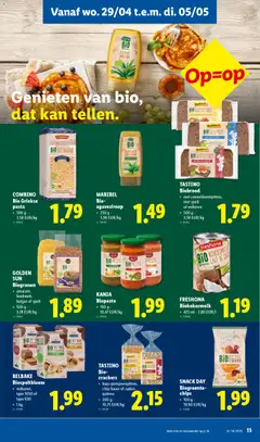 TASTINO Bio-crackers, Bio-crackers kaas-pompoenpitten, chia-haver of zaden-quinoa, 200 g - Voorbeeld van een folder van Lidl, geldig van 27.04.2026 | Pagina: 13