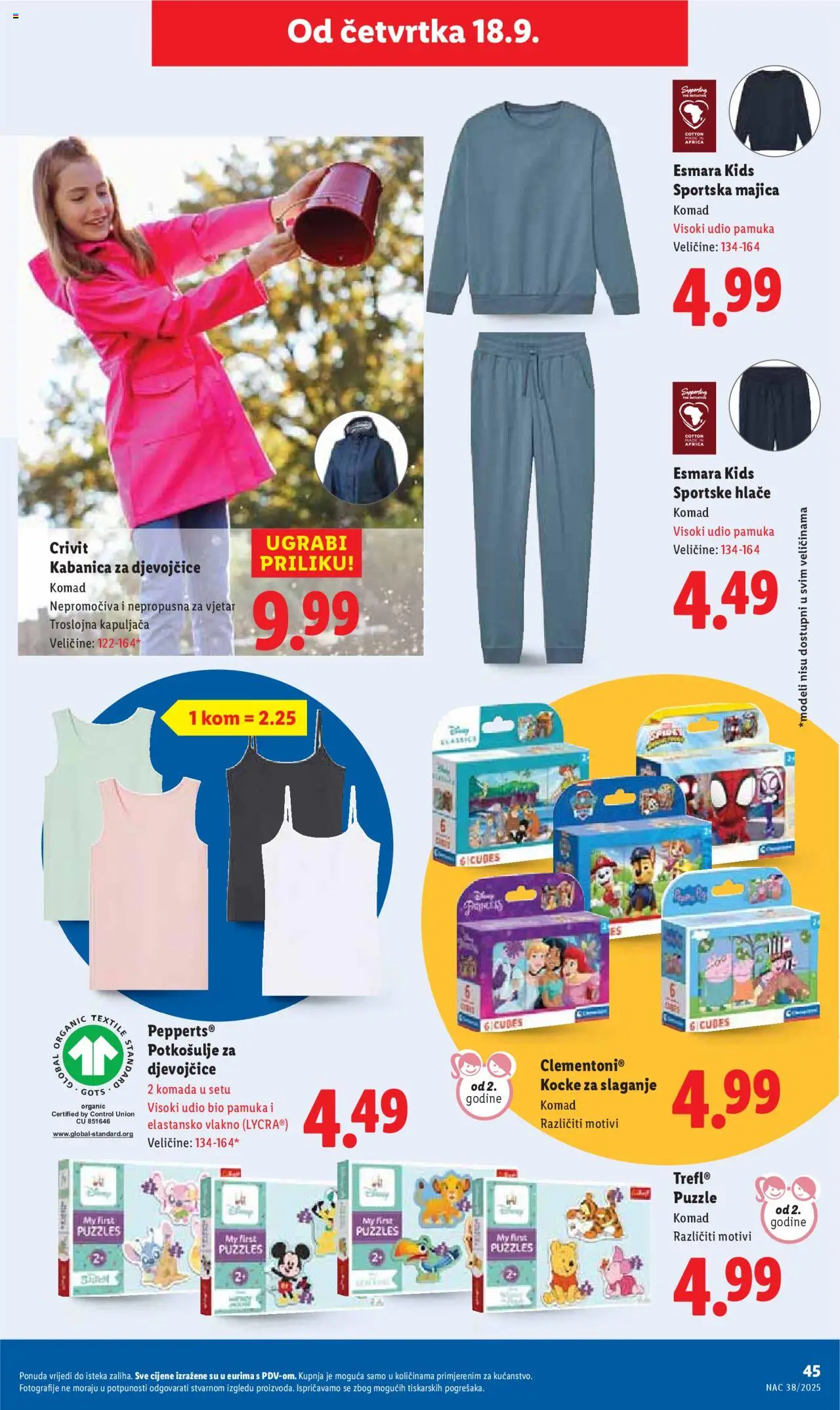 Lidl katalog | vrijedi od 15.09.2025 | Stranica: 45 | Proizvodi: Majica, Hlače