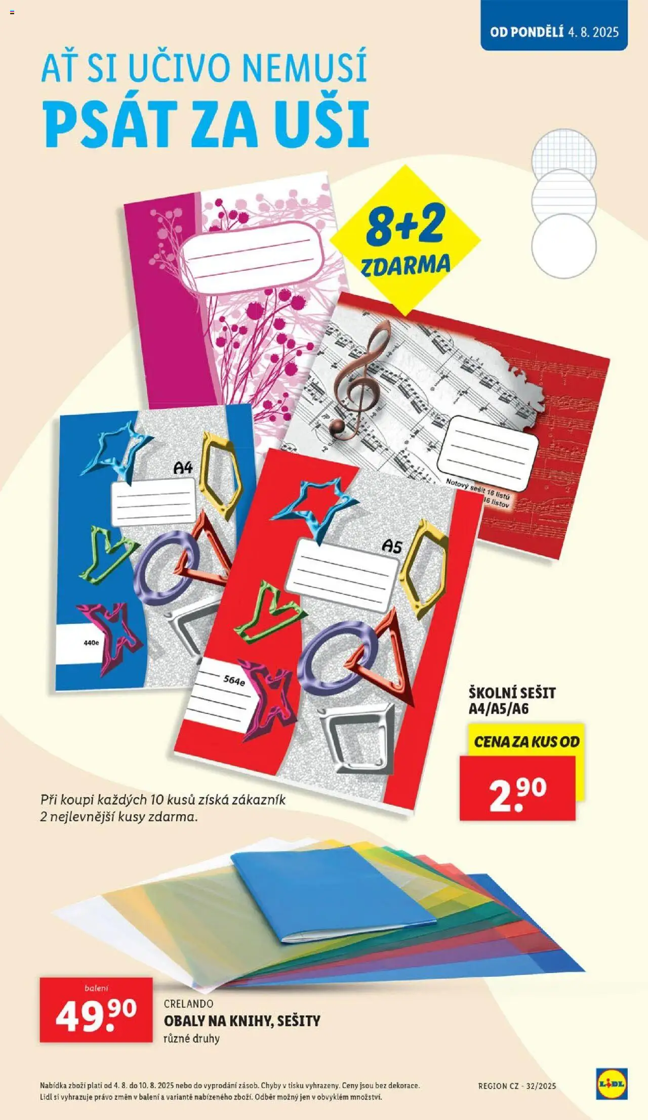 Lidl leták - Hurá do lavic od 04.08.2025 | Strana: 9 | Produkty: Sešity, Notebook, Sešit
