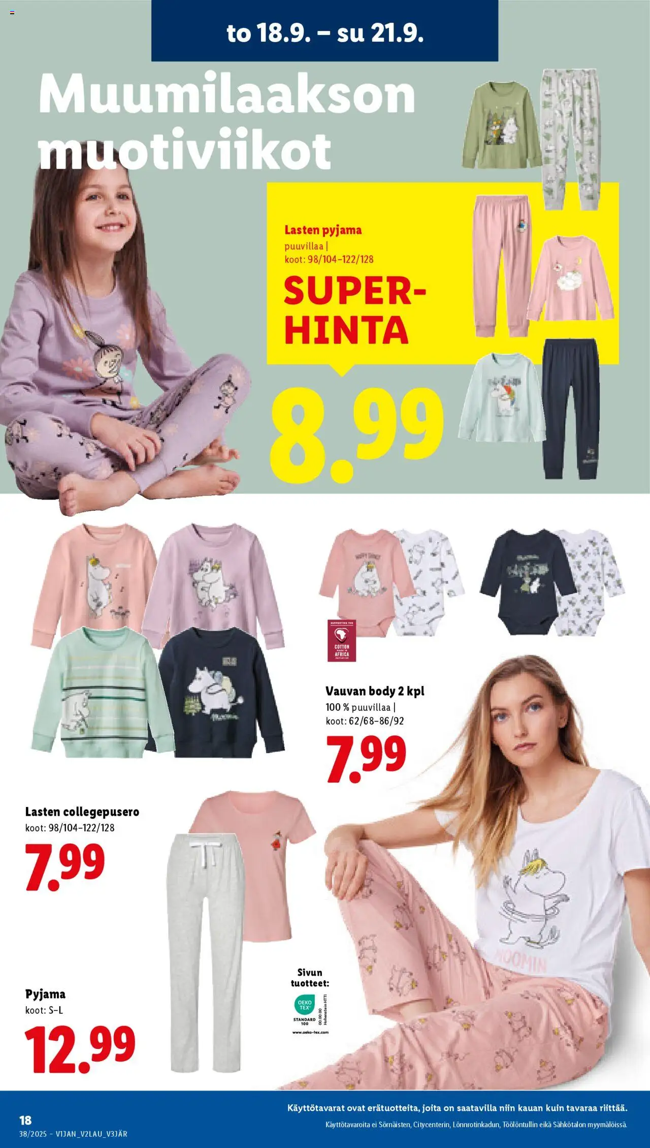 Lidl tarjoukset – voimassa 18.09.2025 alkaen | Sivu: 24 | Tuotteet: Pyjama