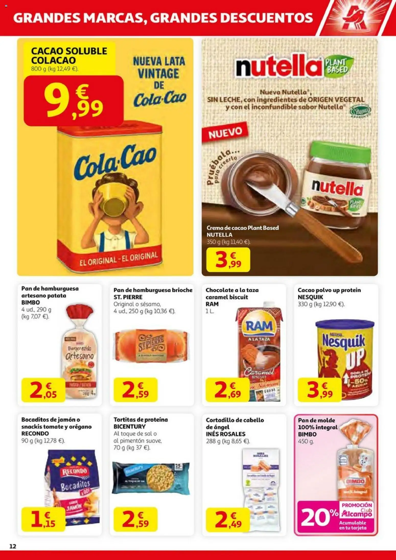 Alcampo - HG Pio XII Unificado  │ válido desde el 23.10.2025 | Página: 12 | Productos: Chocolate, Crema, Cacao soluble, Σοκολατούχο γάλα