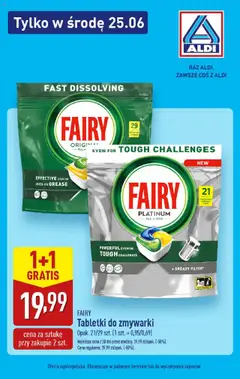 Aldi Gazetka - Promocja tylko w środę od 25.06.2025 | Strona: 3 | Produkty: Fairy, Tabletki do zmywarki Fairy, Tabletki do zmywarki