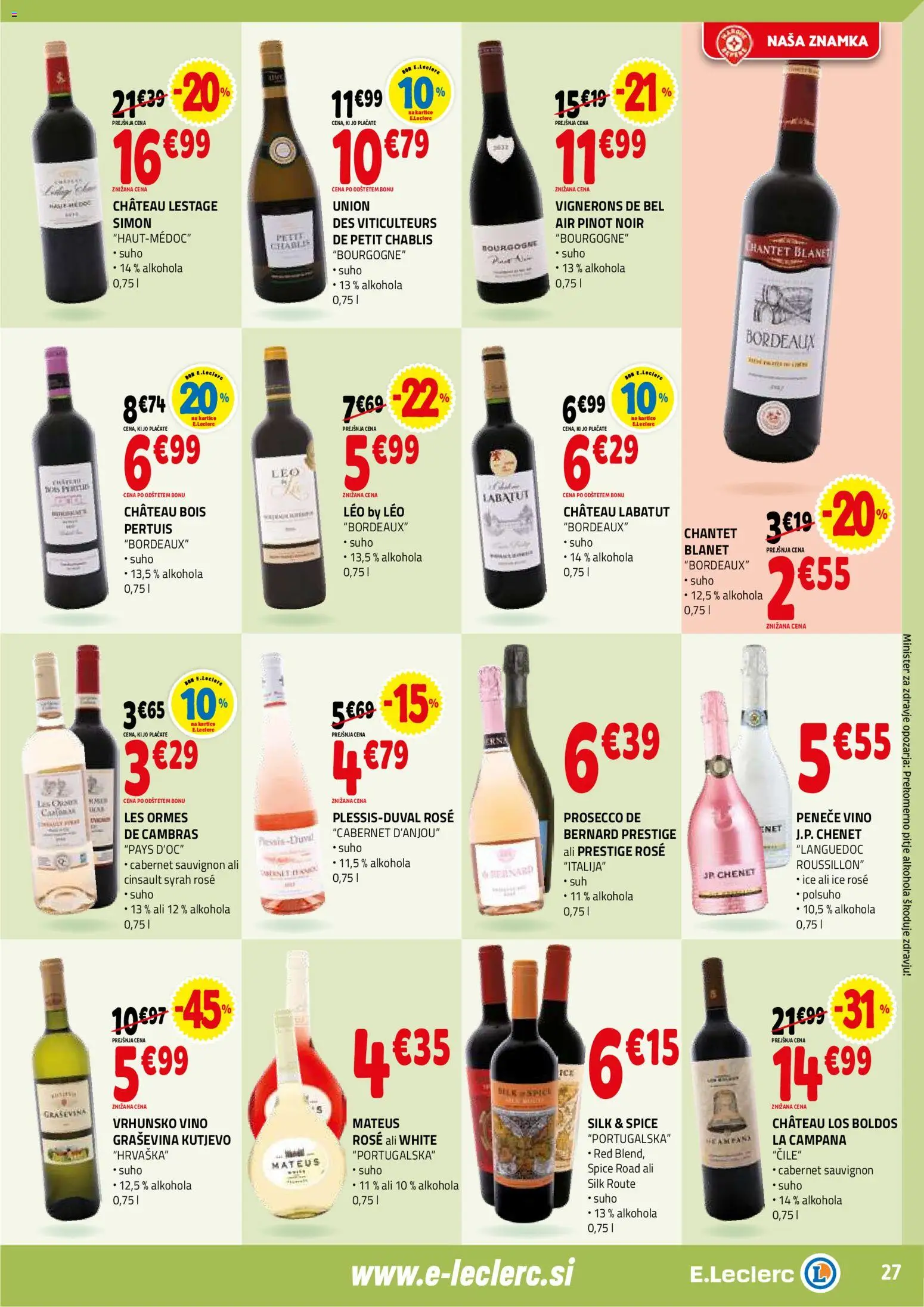 Novi E.leclerc katalog ponudbe – veljaven od 21.01.2026 | Stran: 27 | Izdelki: Vino