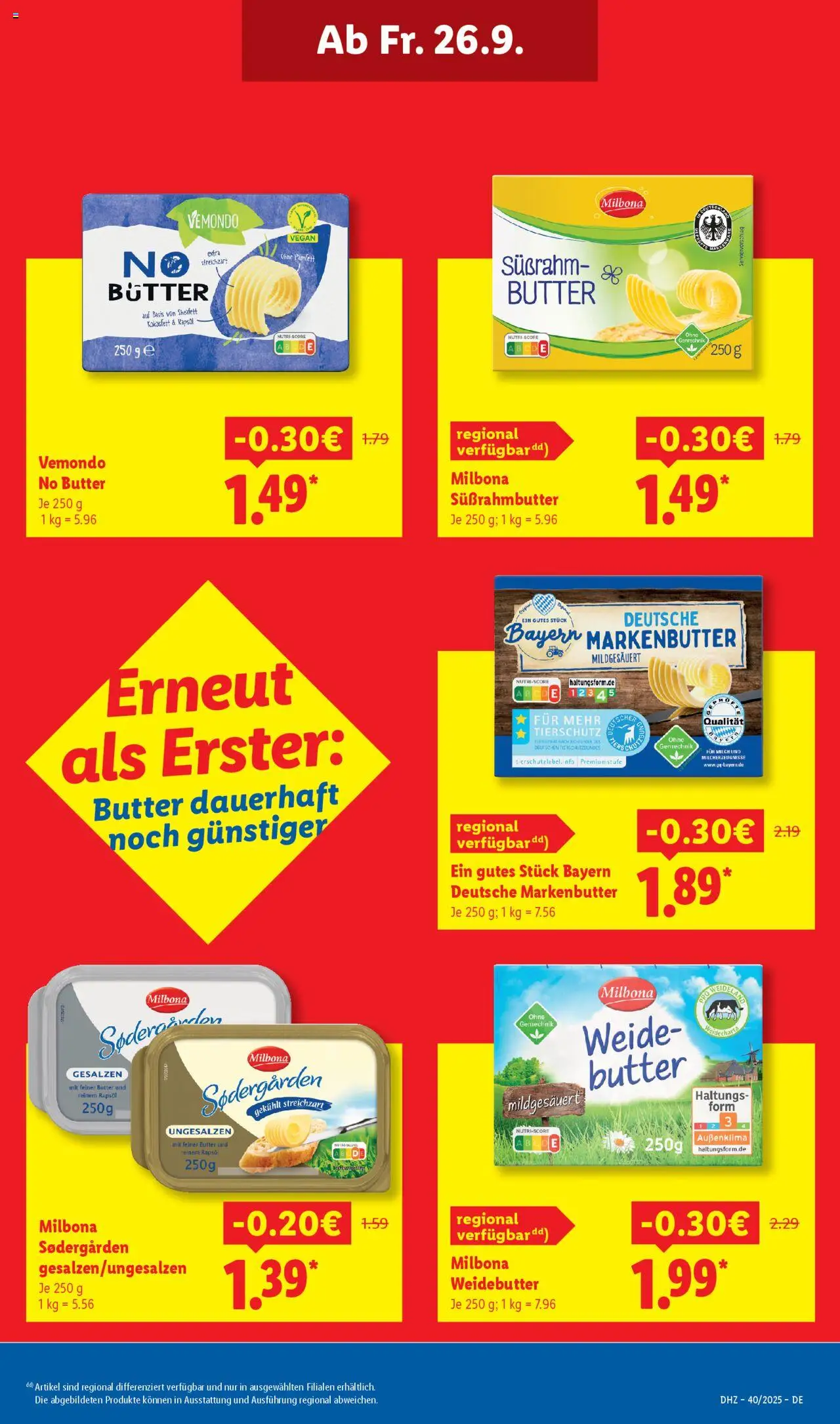 Lidl Prospekt Bestwig – gültig ab 29.09.2025 | Seite: 3 | Produkte: Milch, Butter, Rapsöl