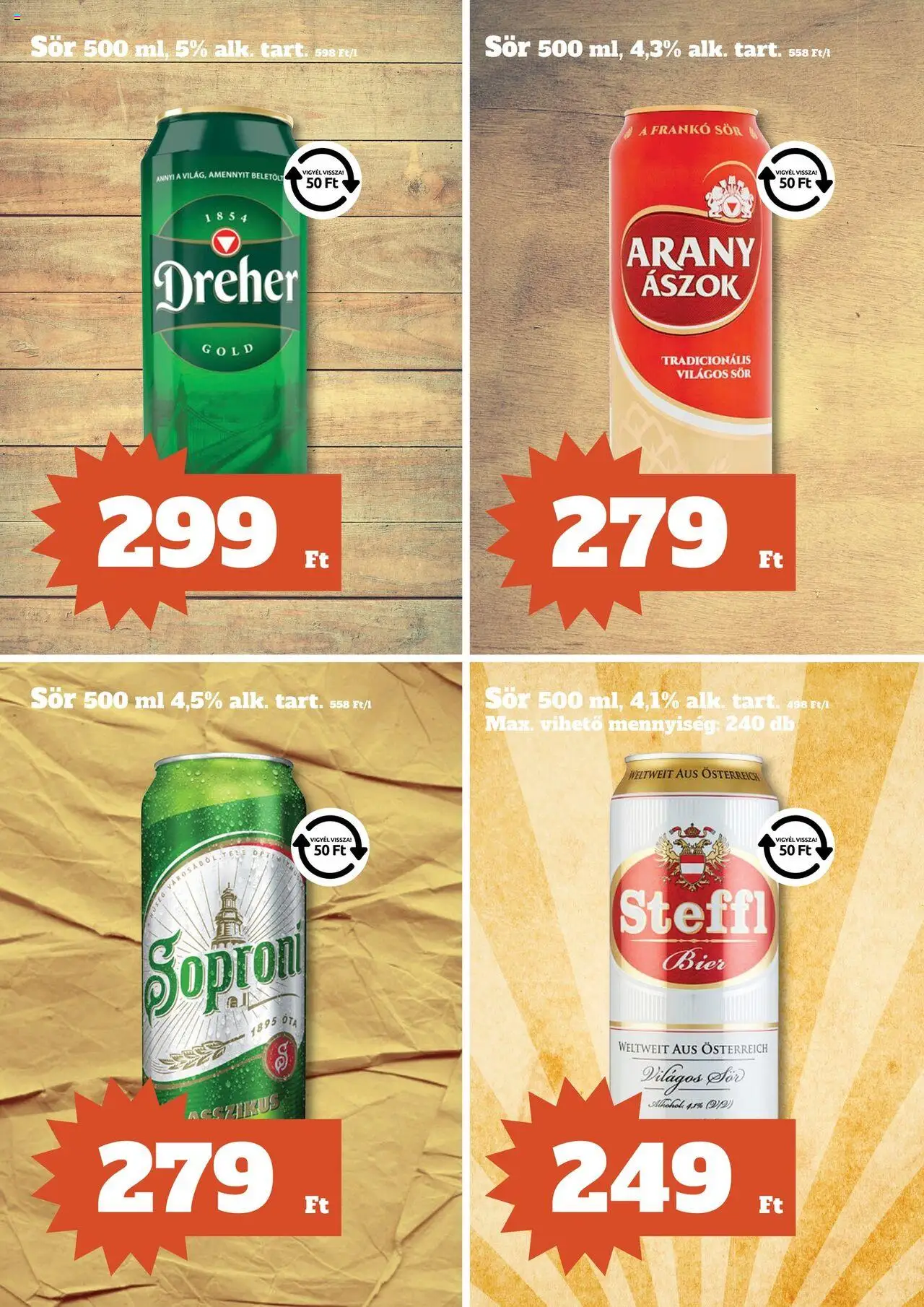 Family Diszkont akciós ujság - amely érvényes a következő dátumtól: 31.07.2025 | Oldal: 10 | Termékek: Arany ászok, Steffl, Sör