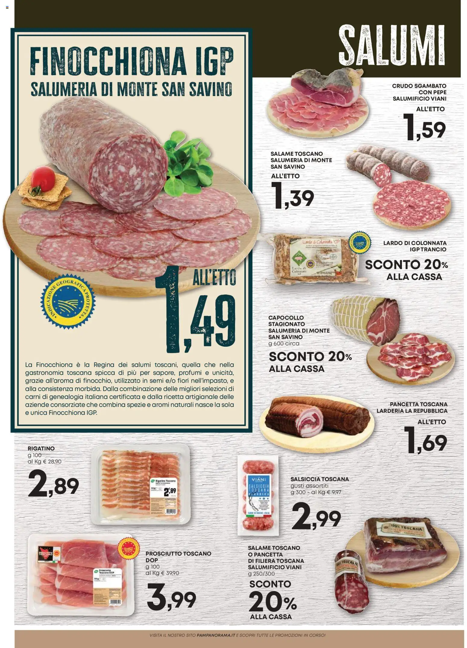 Volantino Panorama del 23.10.2025 | Pagina: 2 | Prodotti: Pancetta, Pepe, Prosciutto, Salsiccia