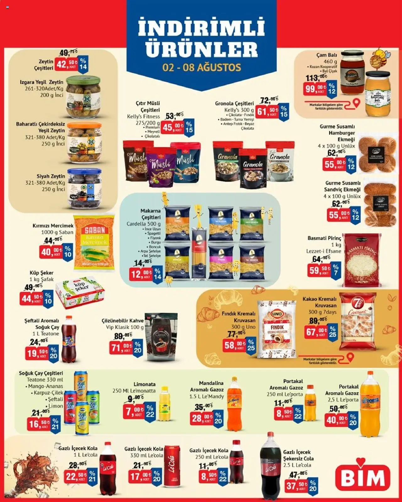 BİM Katalog - 02.08.2025 tarihinden itibaren geçerlidir | Sayfa: 2 | Ürünler: Çay, Mandalina, Gazlı içecek, Soğuk çay