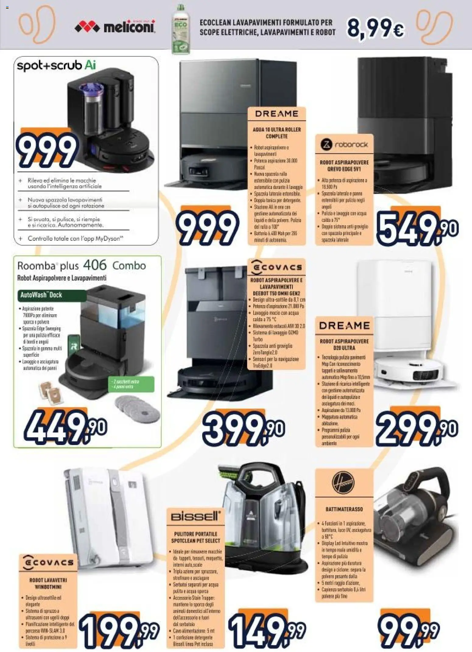 Volantino Unieuro del 03.04.2026 | Pagina: 11 | Prodotti: Spazzola, Robot aspirapolvere, Acqua, Batterie