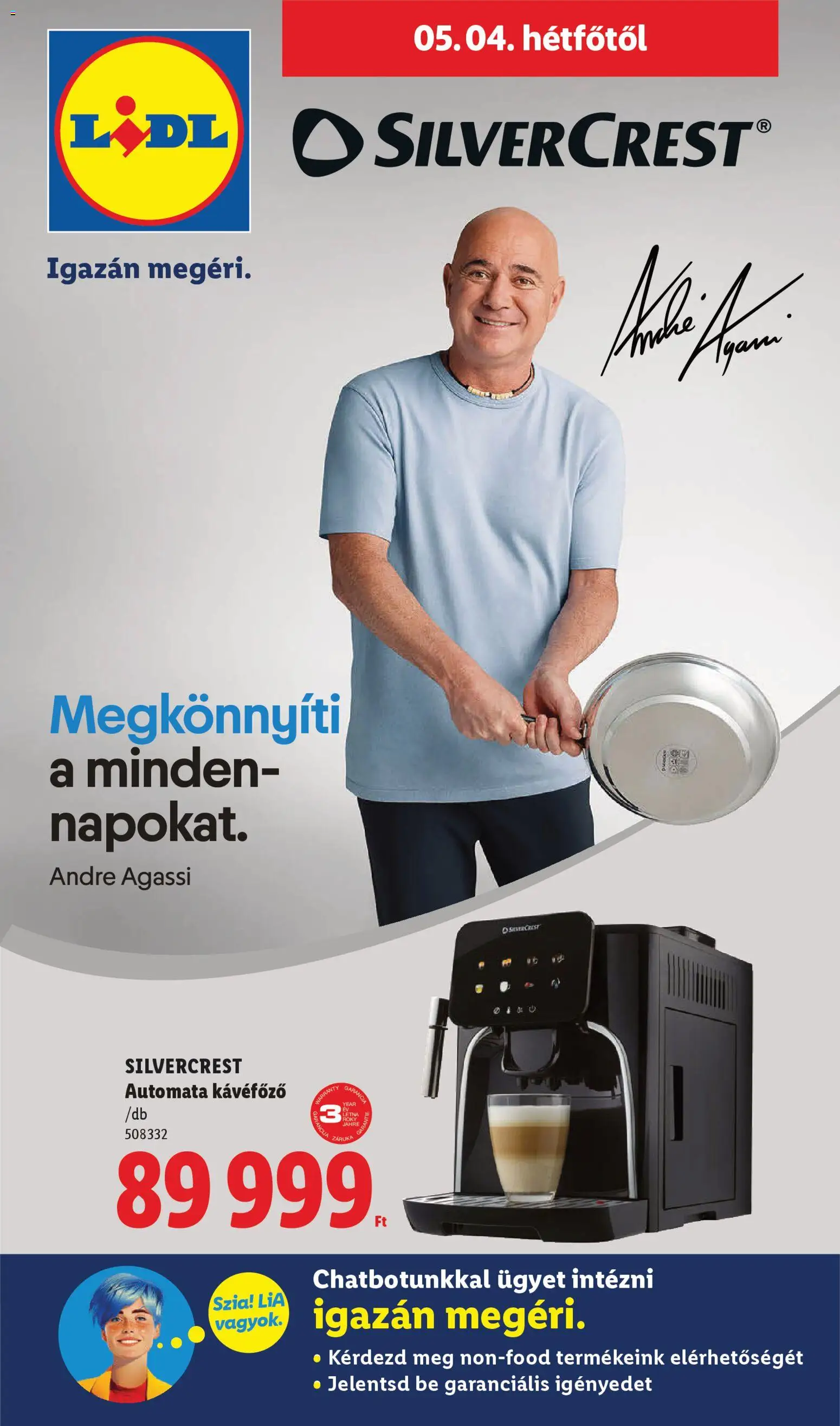 Lidl akciós ujság - amely érvényes a következő dátumtól: 30.04.2026 | Oldal: 1 | Termékek: Kávéfőző, Automata kávéfőző