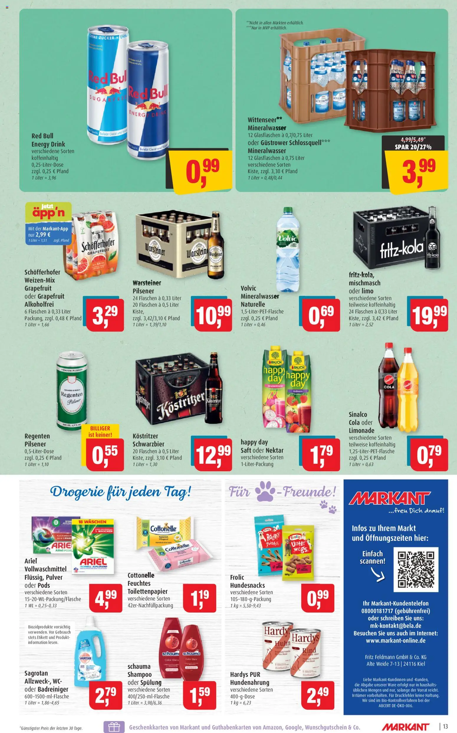 Markant Prospekt 	 – gültig ab 17.11.2025 | Seite: 13 | Produkte: Sinalco, Cola, Spülung, Grapefruit