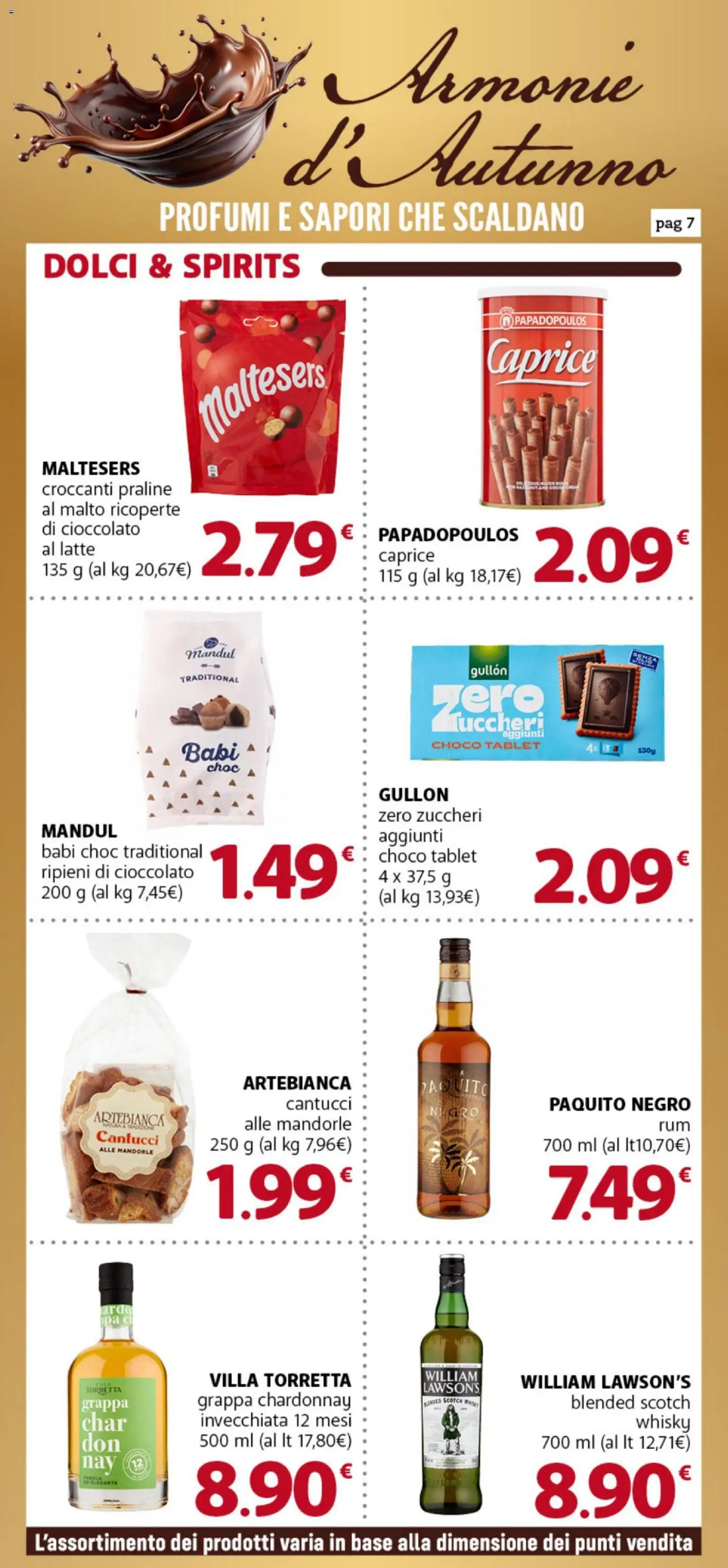 Volantino DOK del 07.11.2025 | Pagina: 7 | Prodotti: Cioccolato, Whisky, Latte, Mandorle