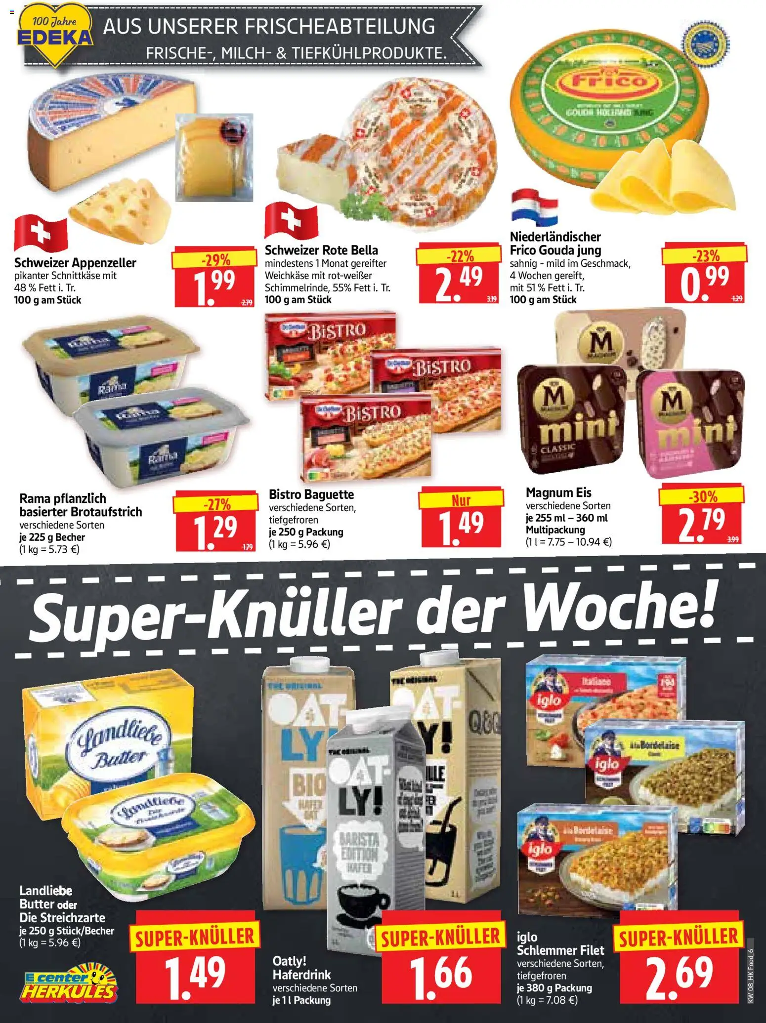 HERKULES Prospekt 	 – gültig ab 16.02.2026 | Seite: 6 | Produkte: Milch, Butter, Landliebe butter, Eis