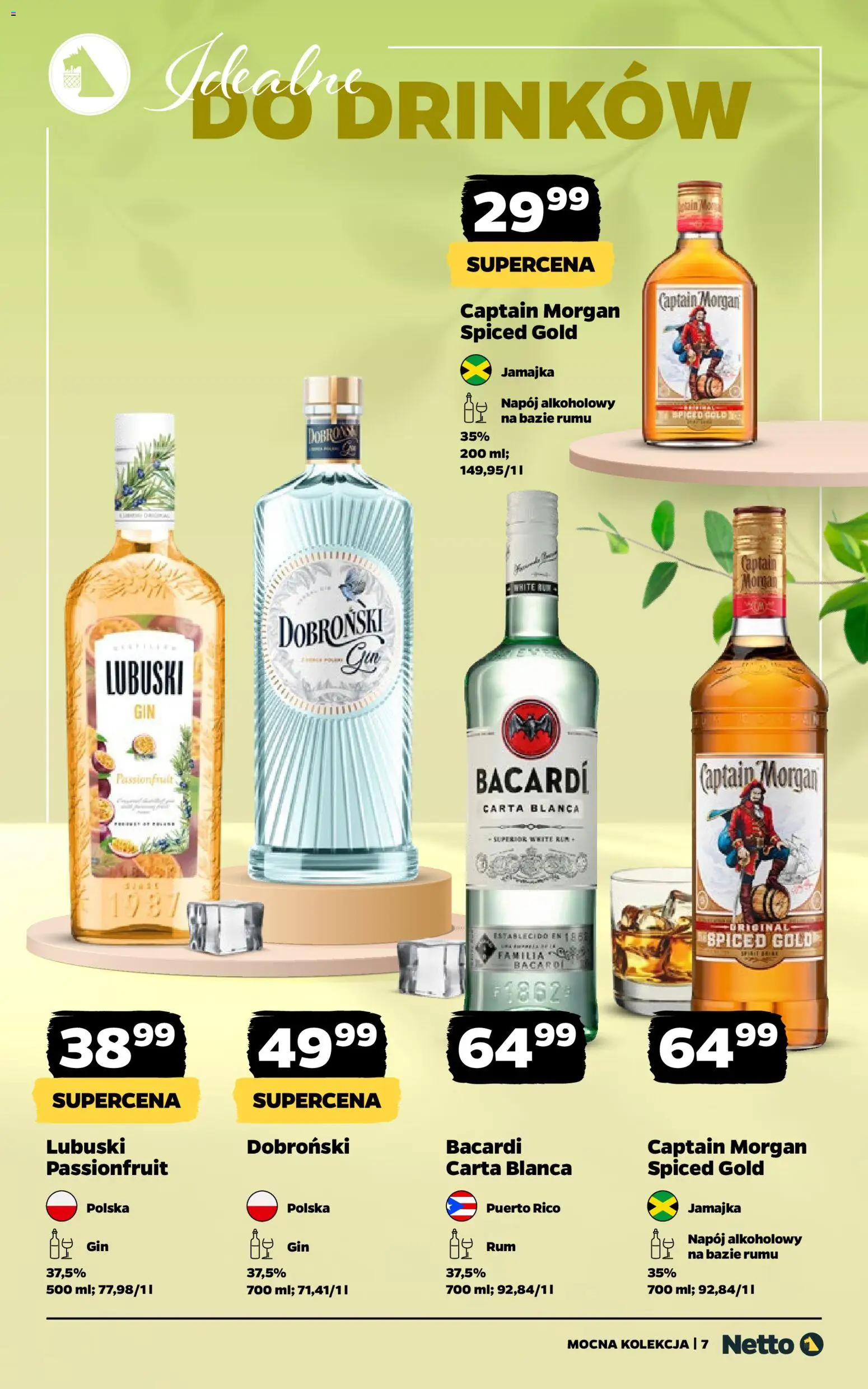Netto gazetka - Alkohole mocne od 27.04.2026 | Strona: 7 | Produkty: Captain Morgan, Rum, Gin