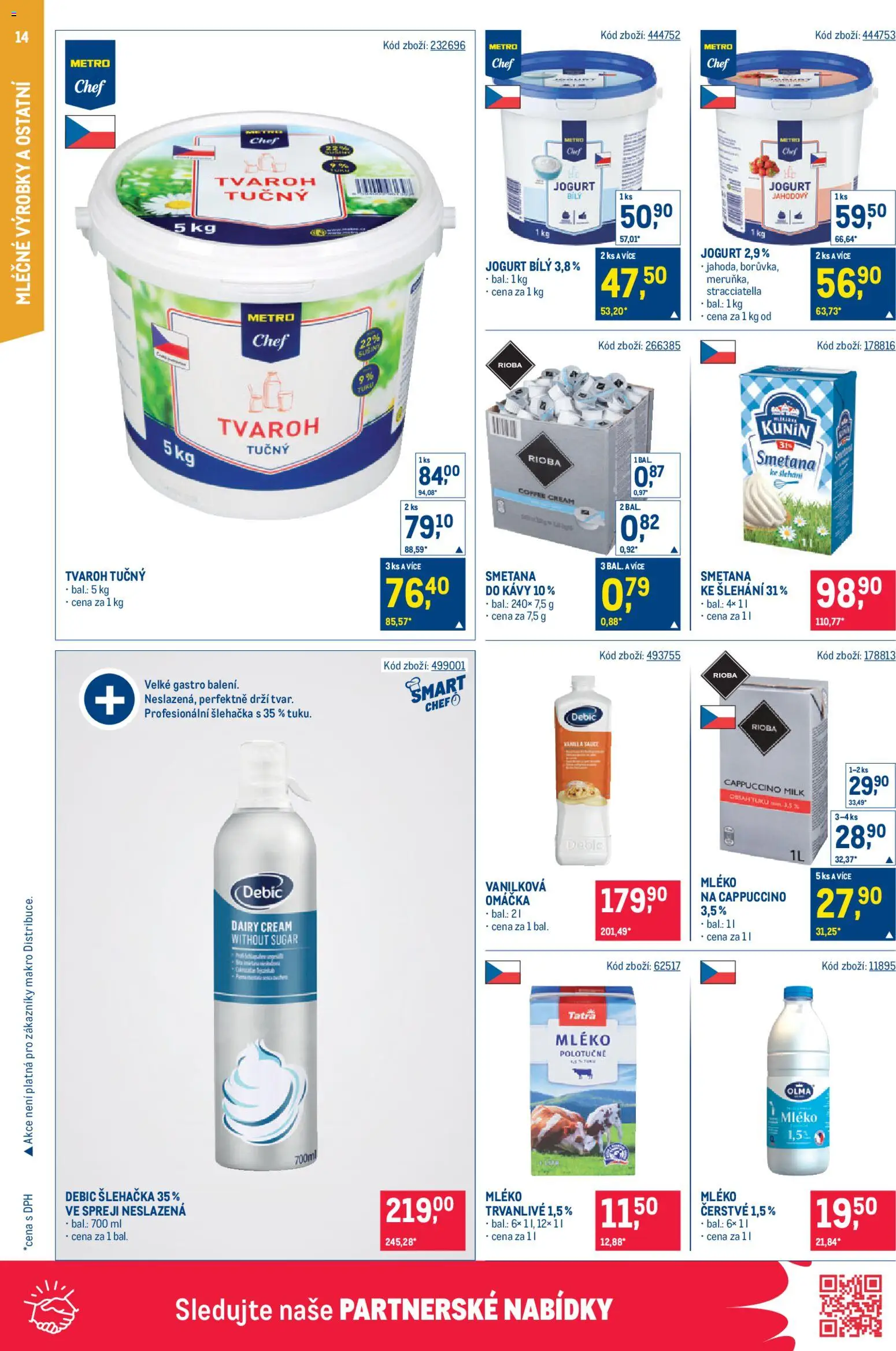 Makro leták - Gastronomie od 25.02.2026 | Strana: 14 | Produkty: Jogurt, Tvaroh, Cappuccino, Bílý jogurt