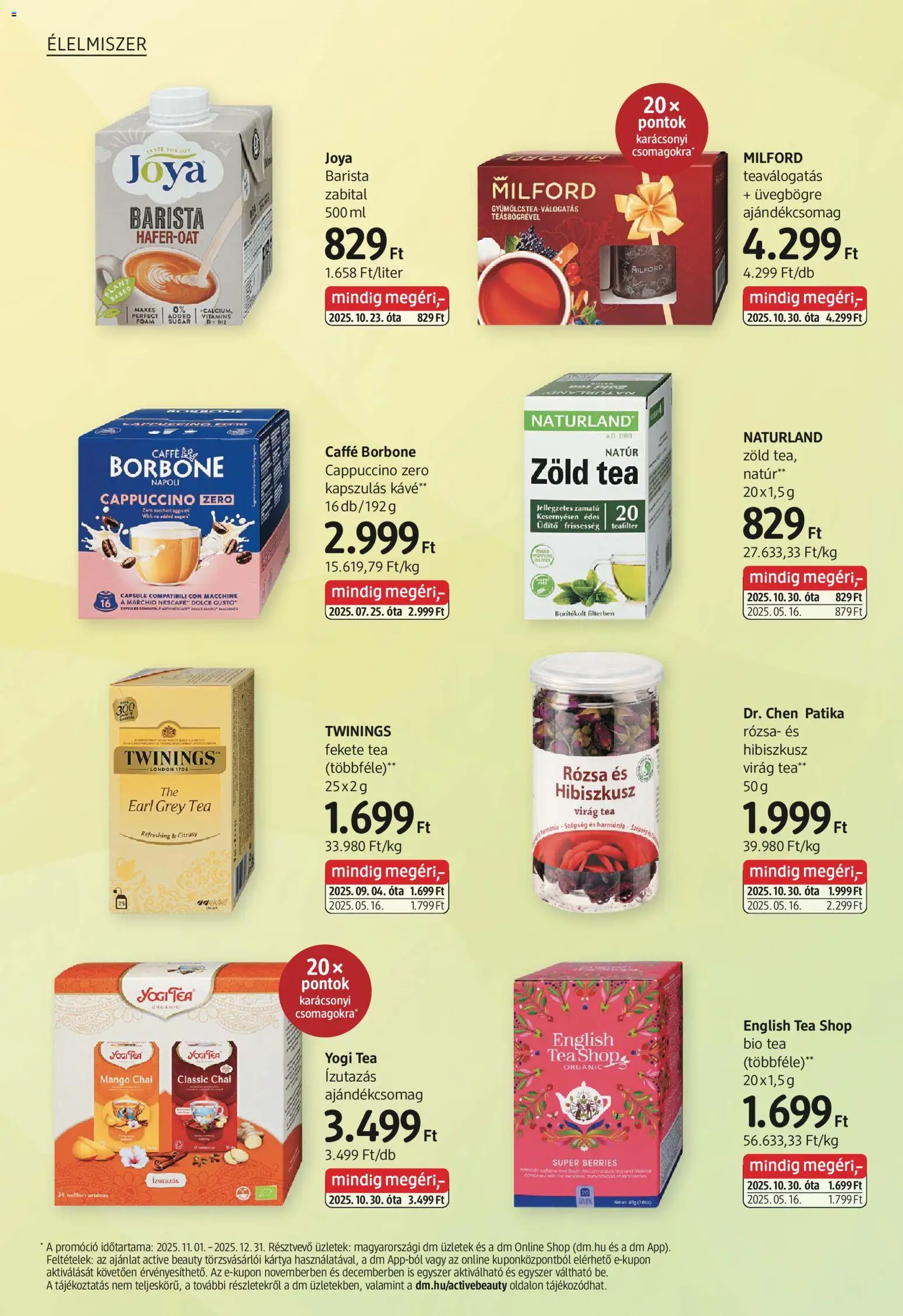 DM Drogerie Markt akciós ujság - amely érvényes a következő dátumtól: 30.10.2025 | Oldal: 40 | Termékek: Dolce Gusto, Kapszulás kávé, Zöld tea, Tea