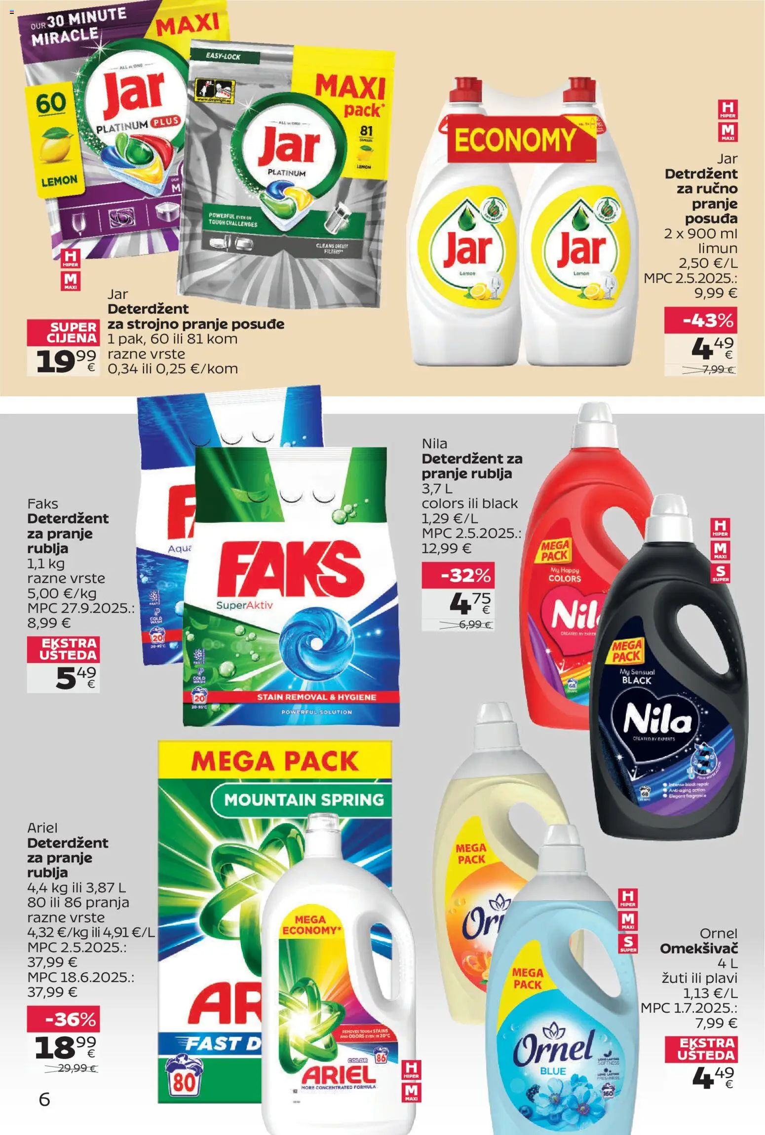 Tommy katalog | vrijedi od 23.03.2026 | Stranica: 6 | Proizvodi: Faks, Deterdžent za pranje rublja, Limun, Nila