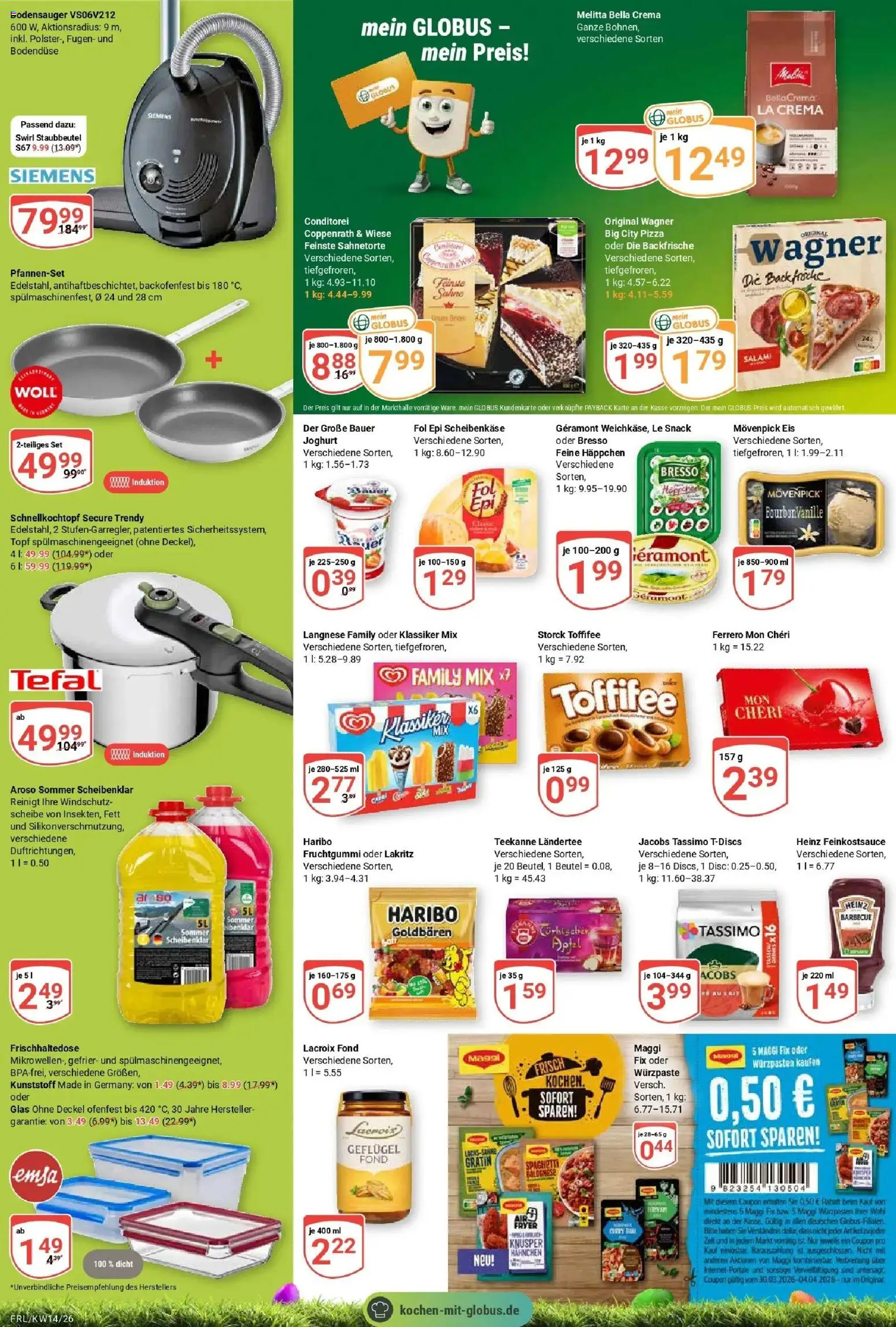 Globus prospekt Freilassing	 – gültig ab 30.03.2026 | Seite: 8 | Produkte: Geramont, Maggi fix, Teekanne, Sahne