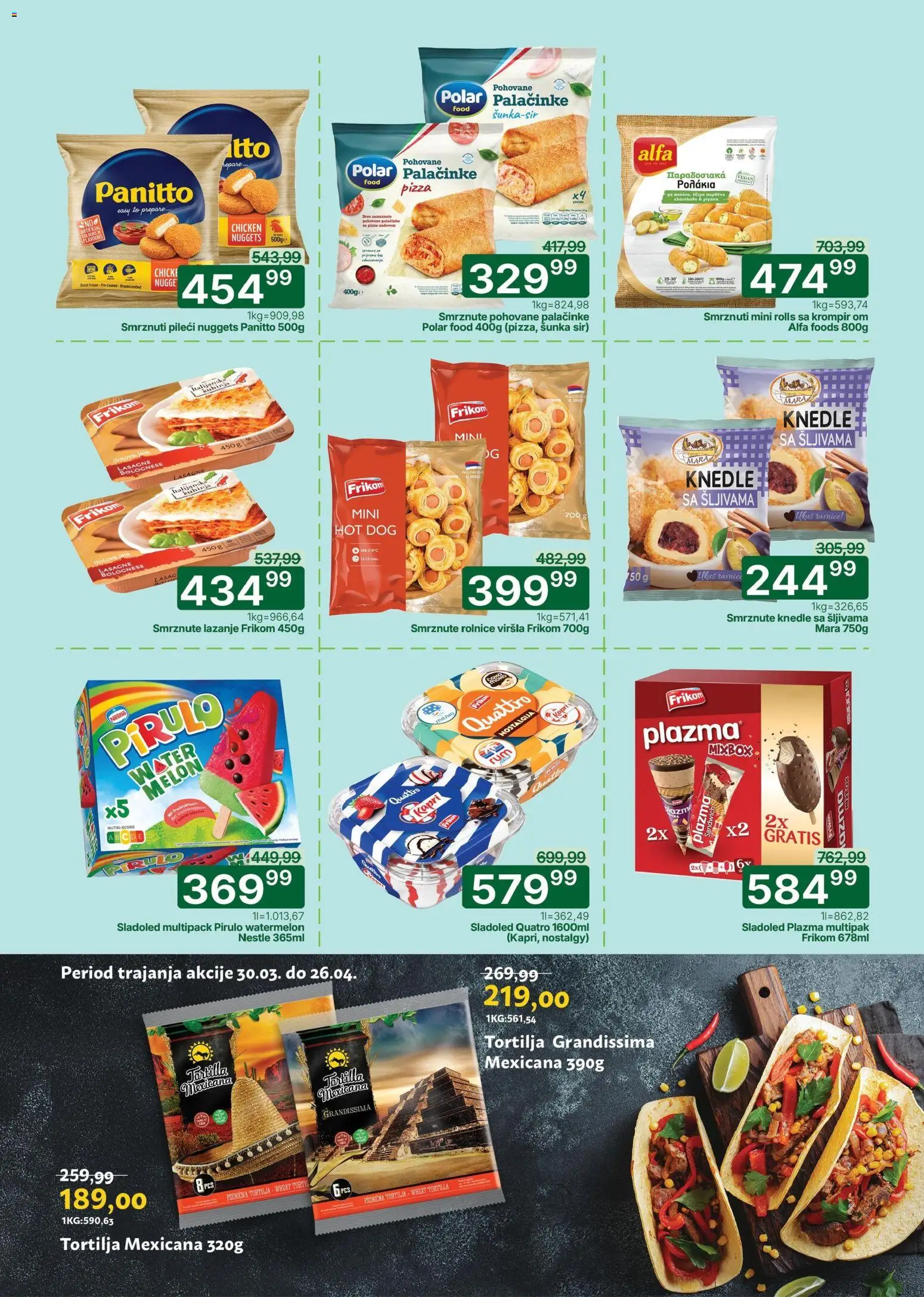 Univerexport katalog - važi od 13.04.2026 | Strana: 11 | Proizvode: Plazma, Kuhinja, Lazanje, Hot dog