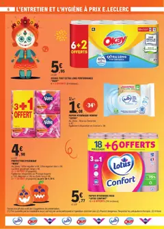 E.Leclerc - Prévisualisation de PROTECTION HYGIÉNIQUE "NANA", Au choix : Ultra regulier x 64, Ultra regulier plus x 56 ou Ultra goodnight large x 40. 3 + 1 OFFERT (4 paquets). Également disponible en Protège-lingerie x 128, Regulier x 136 ou Extra long x 96 3 + 1 OFFERT (4 paquets) au prix de 4,59 €. valide à partir de 14.10.2025 | Page: 6