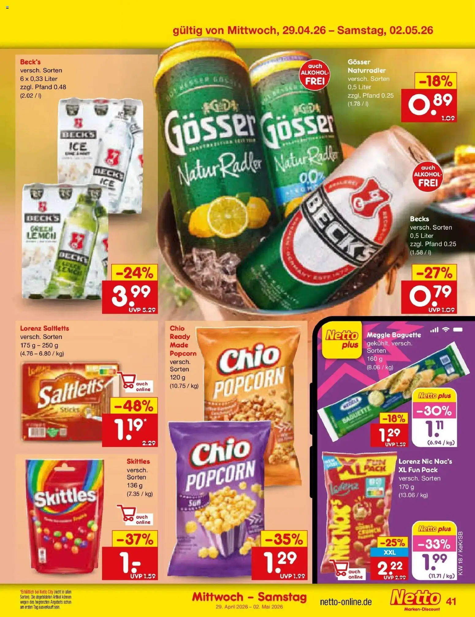 Netto Marken-Discount Prospekt Kruft	 – gültig ab 27.04.2026 | Seite: 57 | Produkte: Baguette, Radler