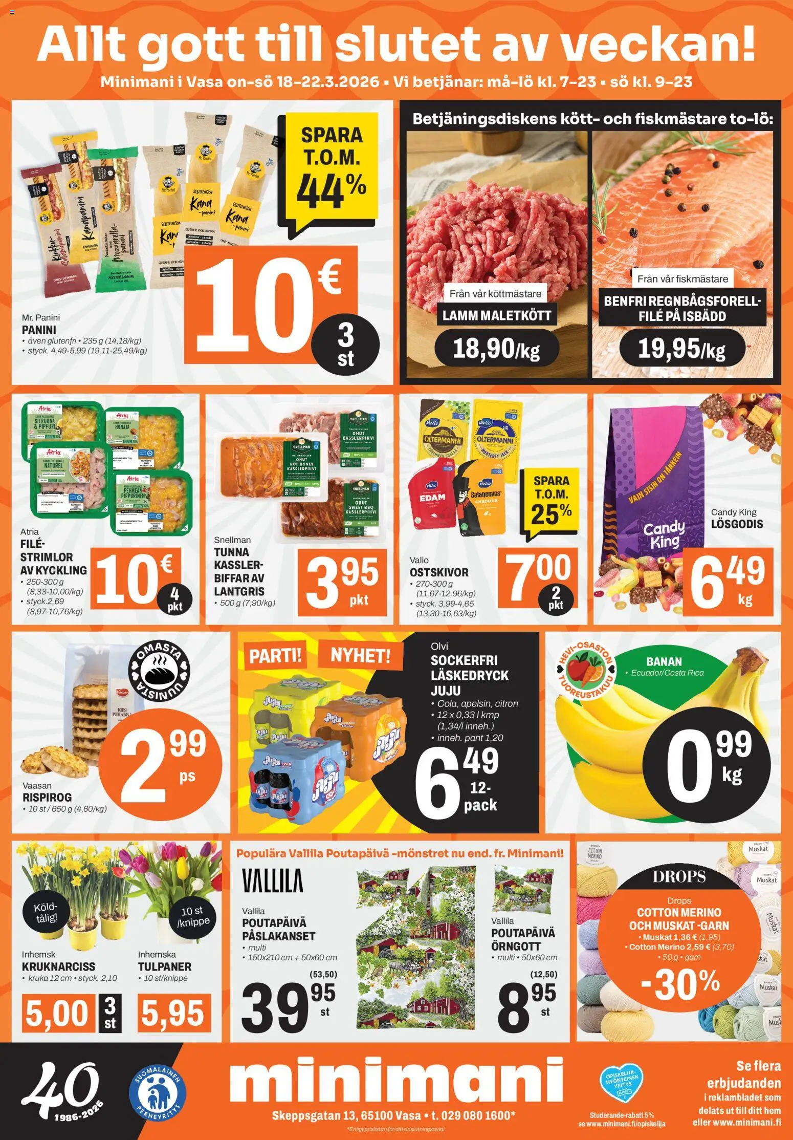 Minimani Tarjoukset - Vaasa – voimassa 18.03.2026 alkaen | Sivu: 2 | Tuotteet: Mozzarella, Kana, Cheddar, Hunaja