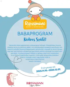 Rossmann - Babaprogram - amely érvényes a következő dátumtól: 10.11.2025