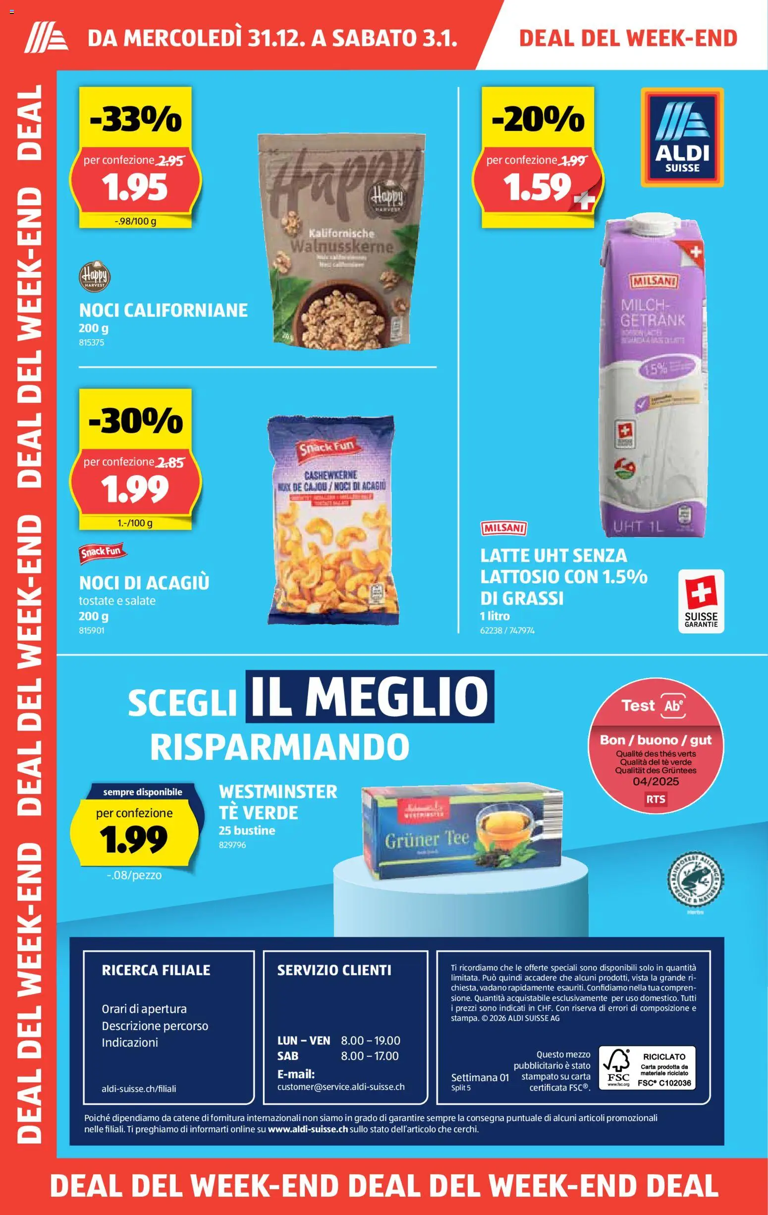 Aldi Aktionen IT – gültig ab 31.12.2025 | Seite: 2 | Produkte: Milch, Tee