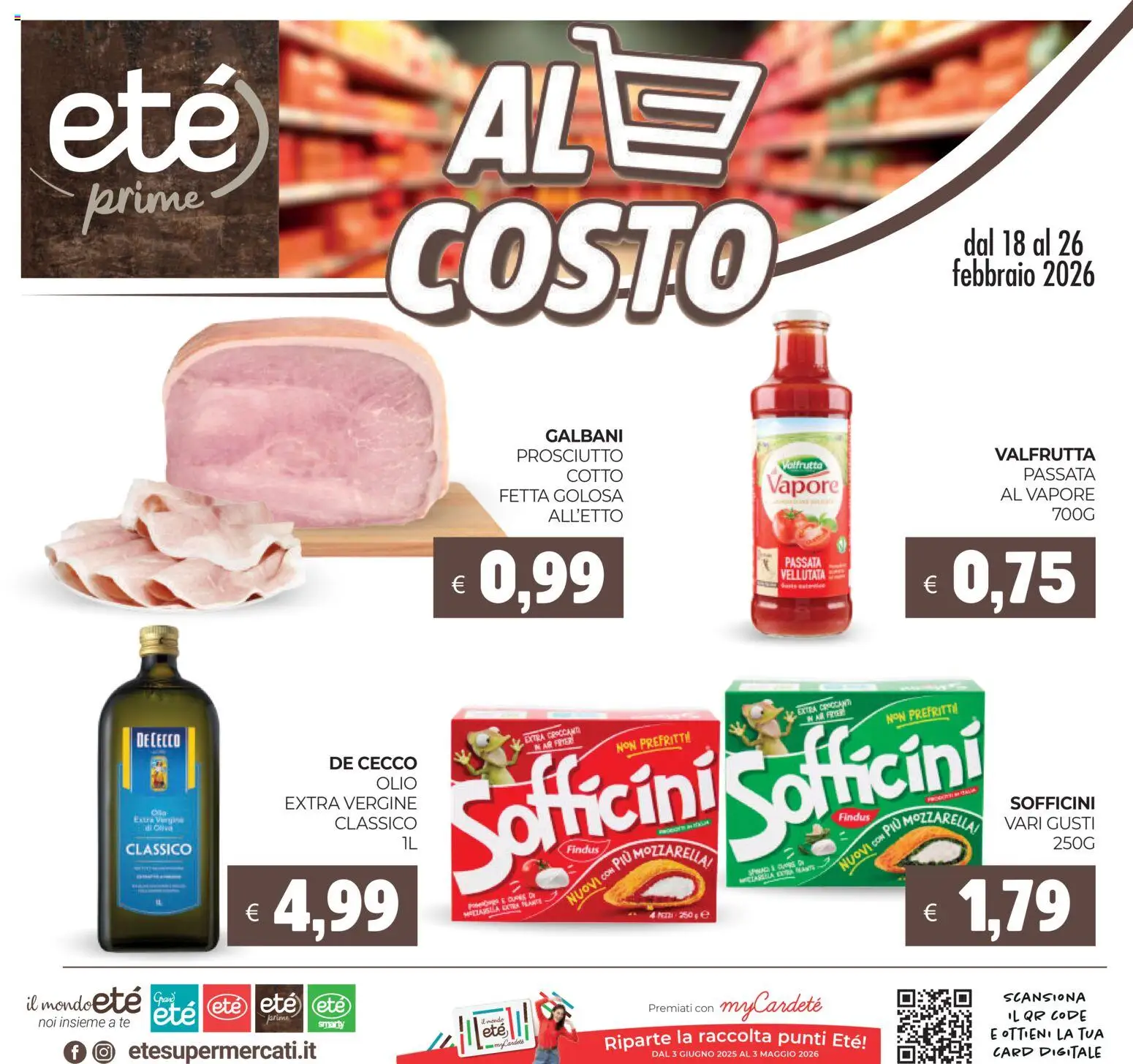 Volantino Eté del 18.02.2026 | Pagina: 1 | Prodotti: Tè, Mozzarella, Olio, Prosciutto
