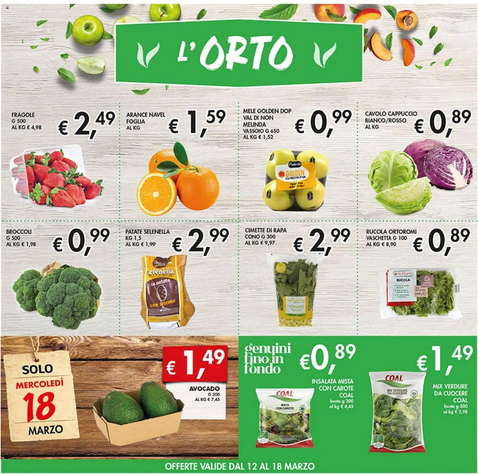 Volantino Coal del 12.03.2026 | Pagina: 2 | Prodotti: Arance, Insalata, Avocado, Vassoio