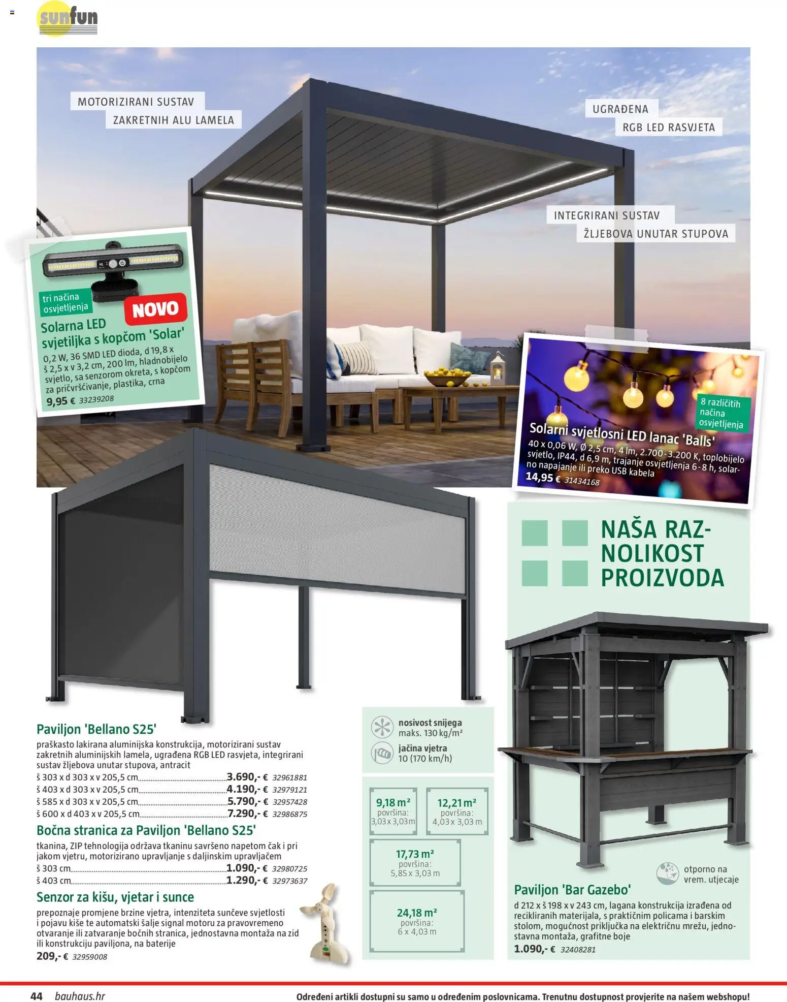 Bauhaus katalog | vrijedi od 23.03.2026 | Stranica: 44 | Proizvodi: Svjetiljka, Rasvjeta, Baterije, USB